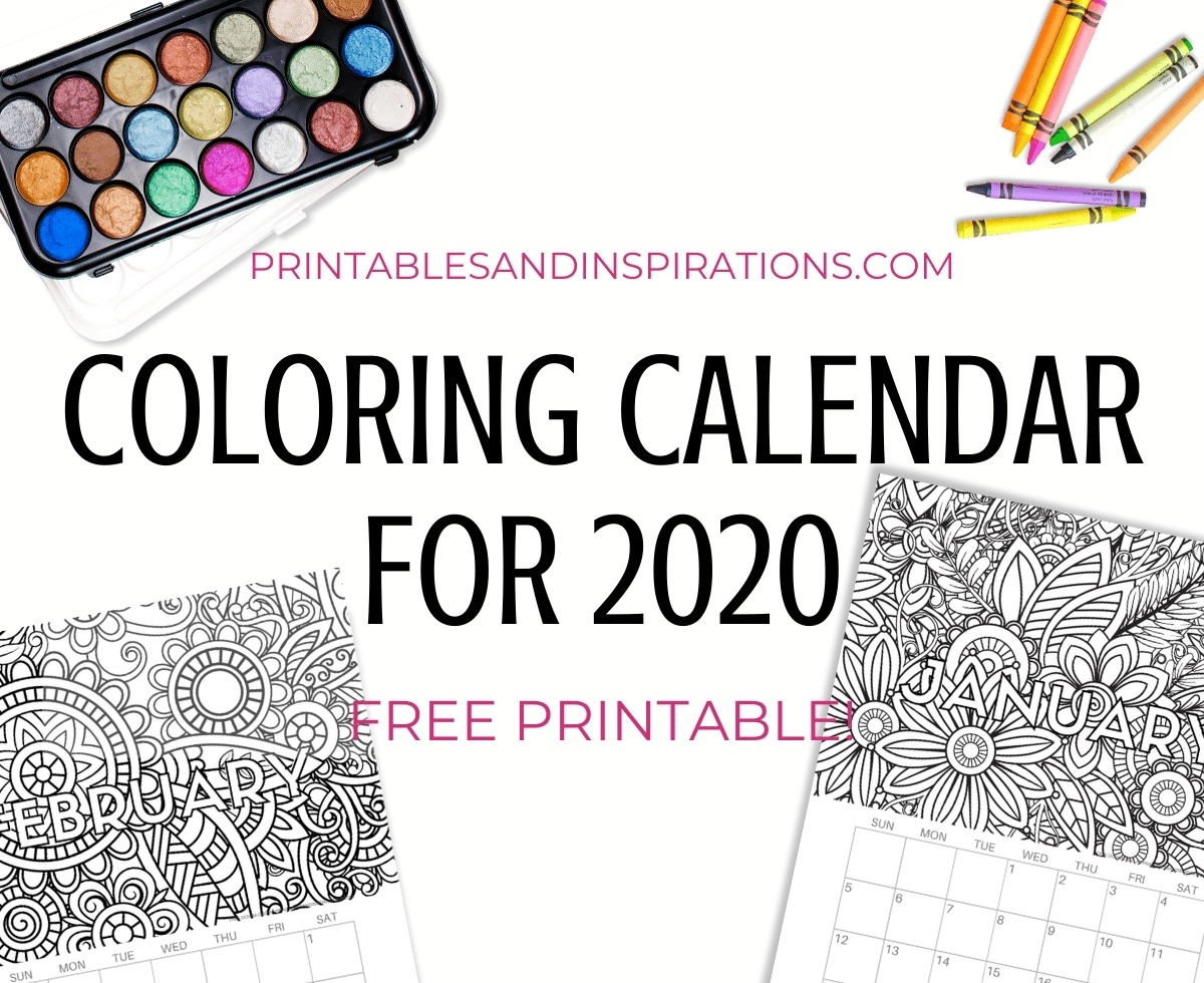 Free Printable 2020 Coloring Calendar Pages - Printables And