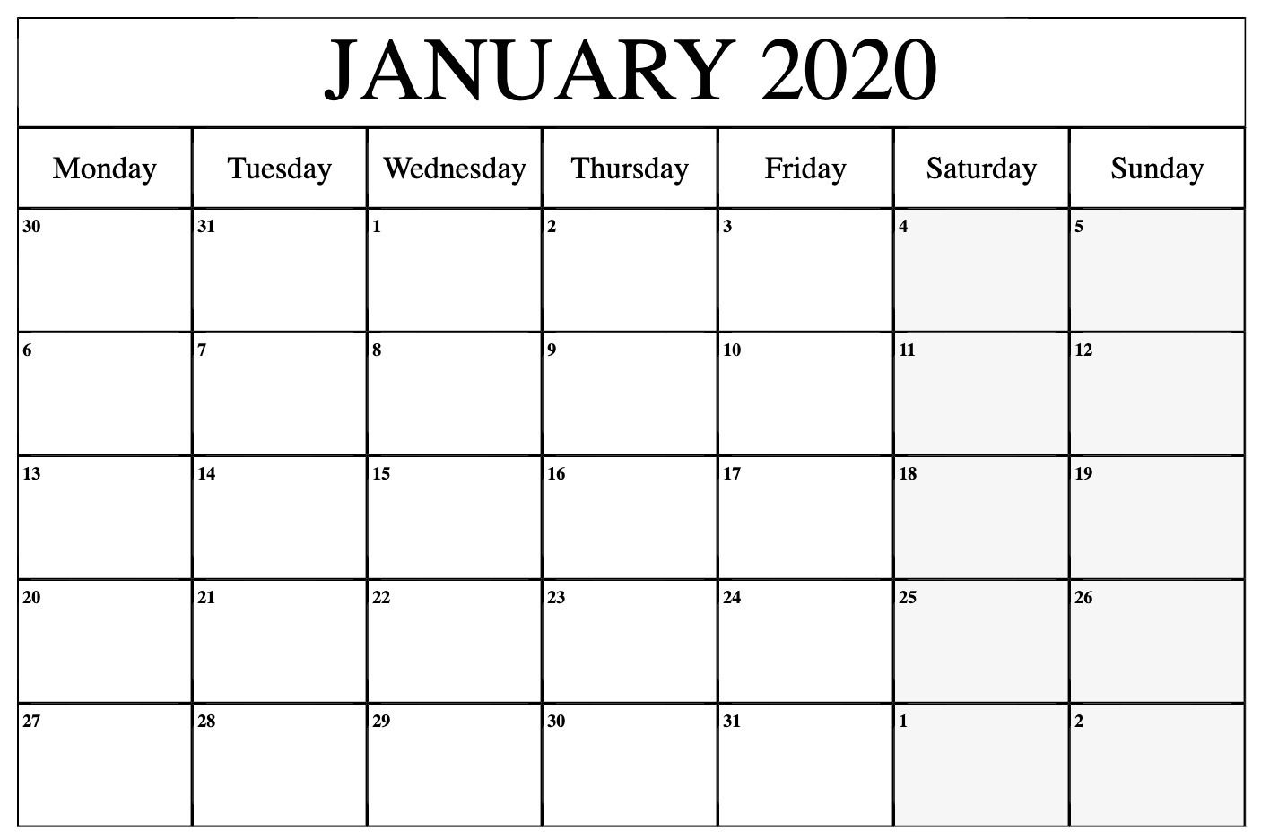 Free Printable 2020 Monthly Calendar With Holidays Word Pdf with regard to 2020 Calendar Printable Free Word Monthly