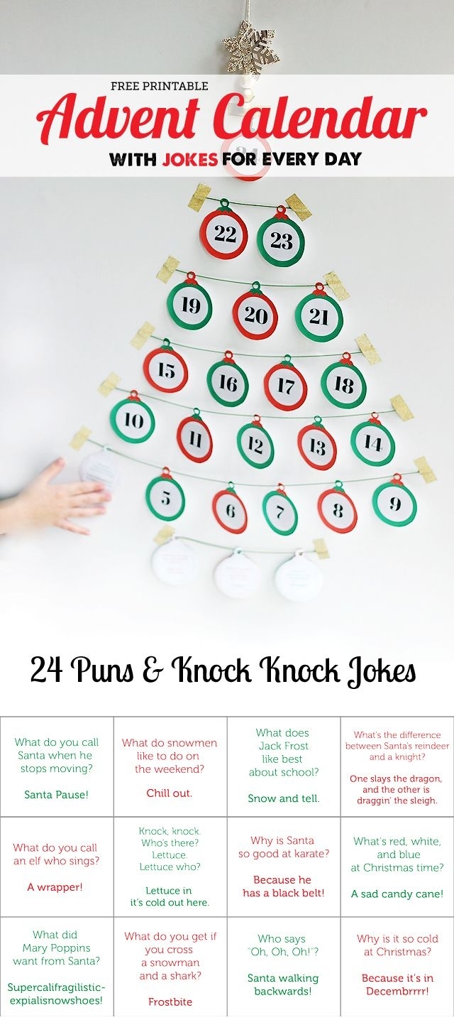 Free Printable: Advent Calendar With Jokes For Every Day with Verses For Your Advent Calender