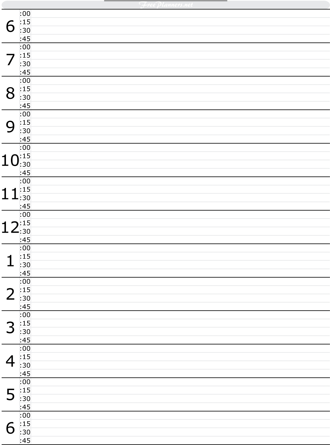 Free Printable Hourly Daily Planner | Daily Planner Template
