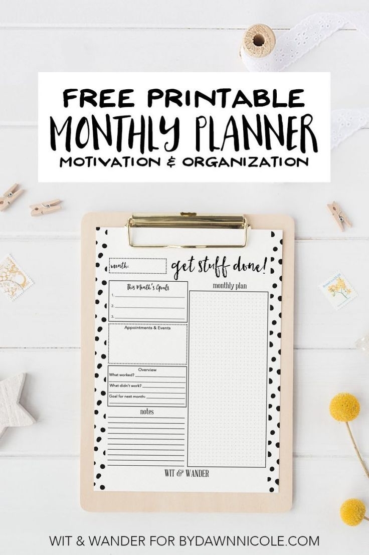 Free Printable Monthly At-A-Glance Planner | Free Printable