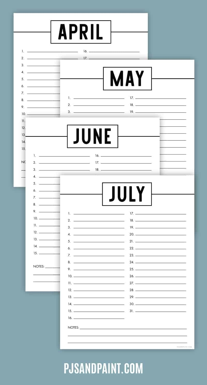 Free Printable Perpetual Calendar - Printable Birthday Calendar