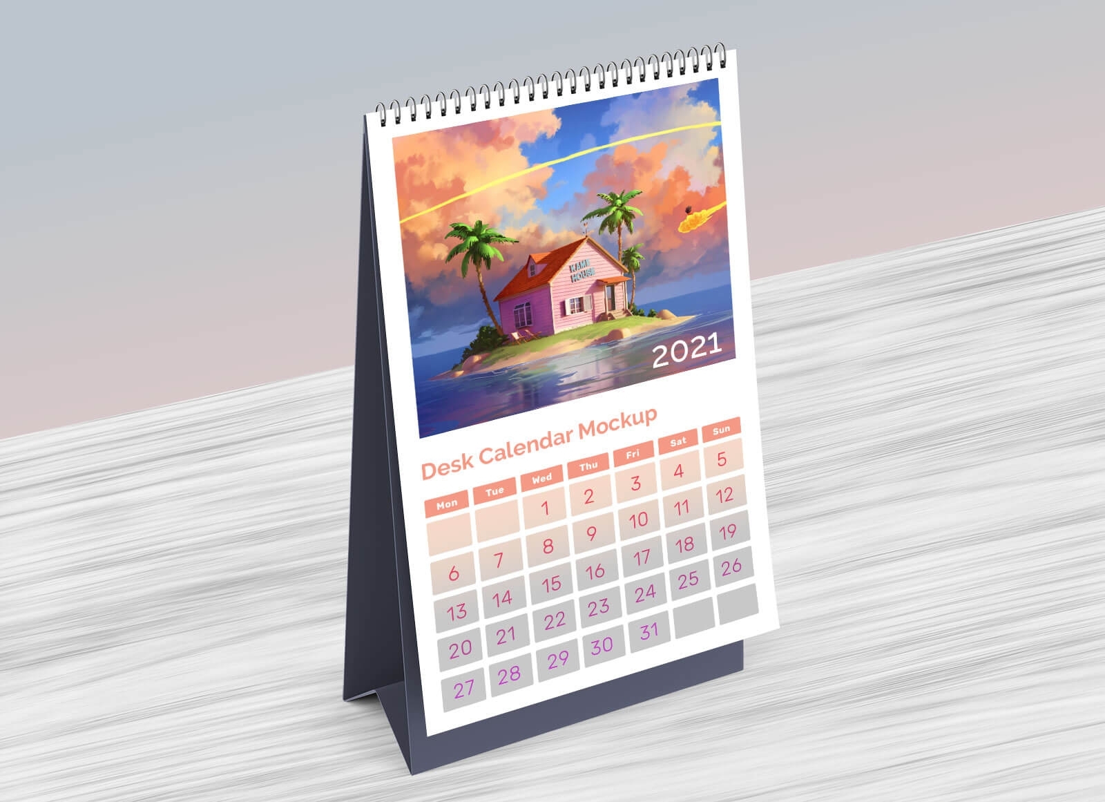 Free Table / Desk Calendar 2021 Mockup Psd - Good Mockups