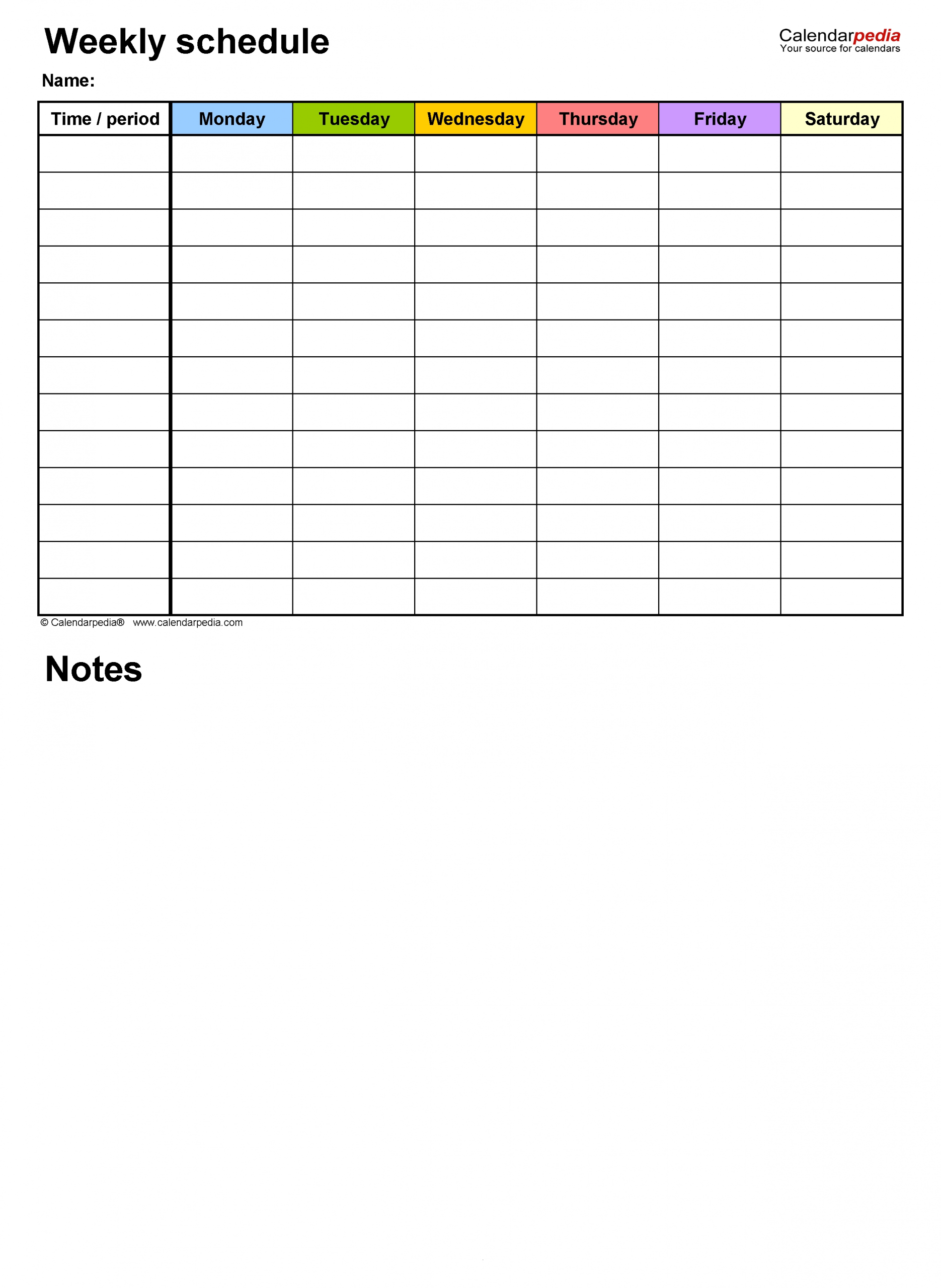 Free Weekly Schedule Templates For Pdf - 18 Templates