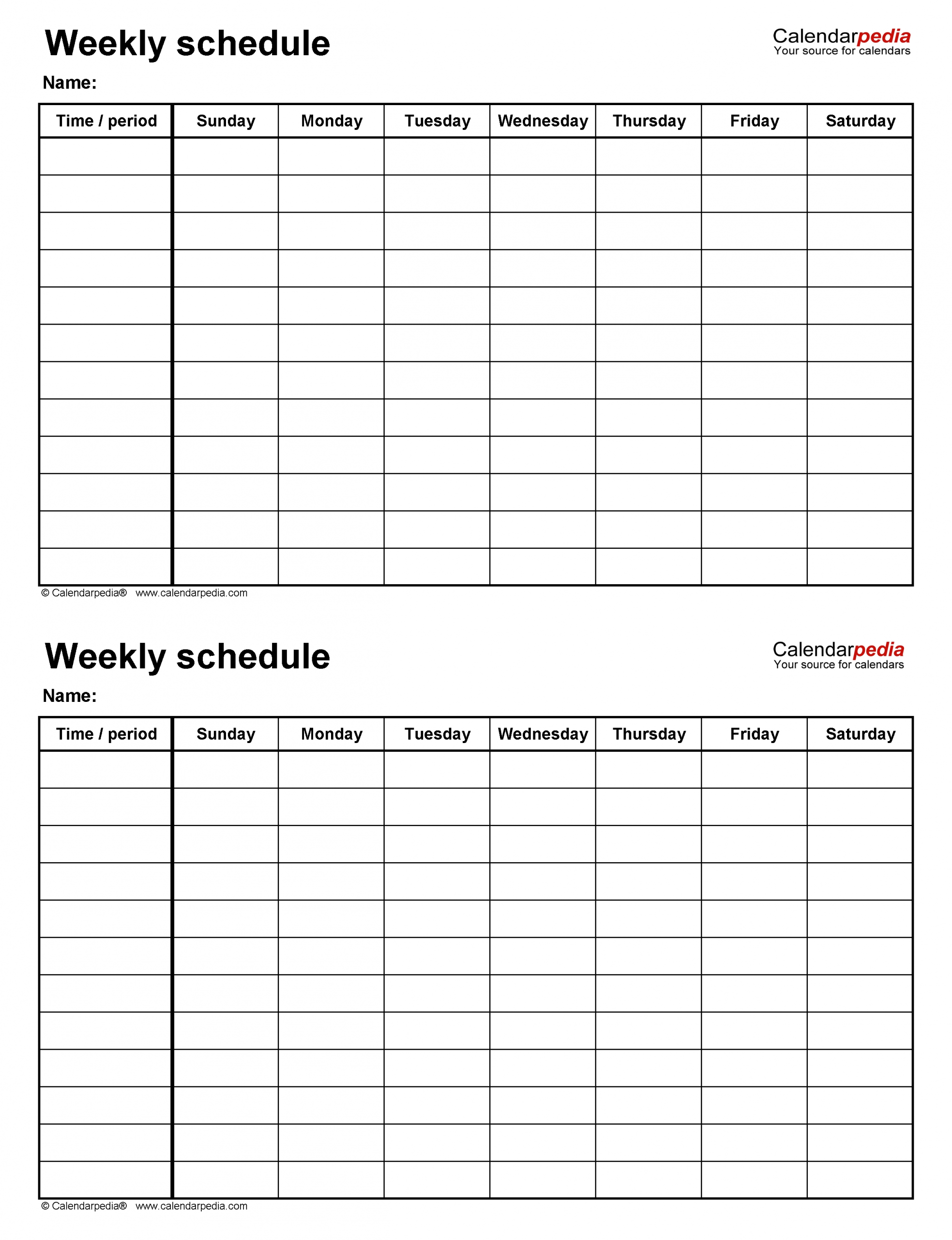 Free Weekly Schedule Templates For Pdf - 18 Templates