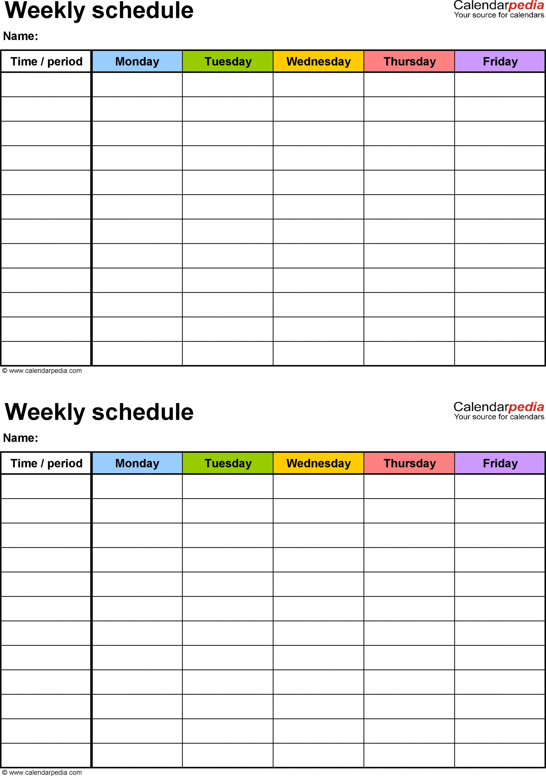 Free Weekly Schedule Templates For Pdf - 18 Templates