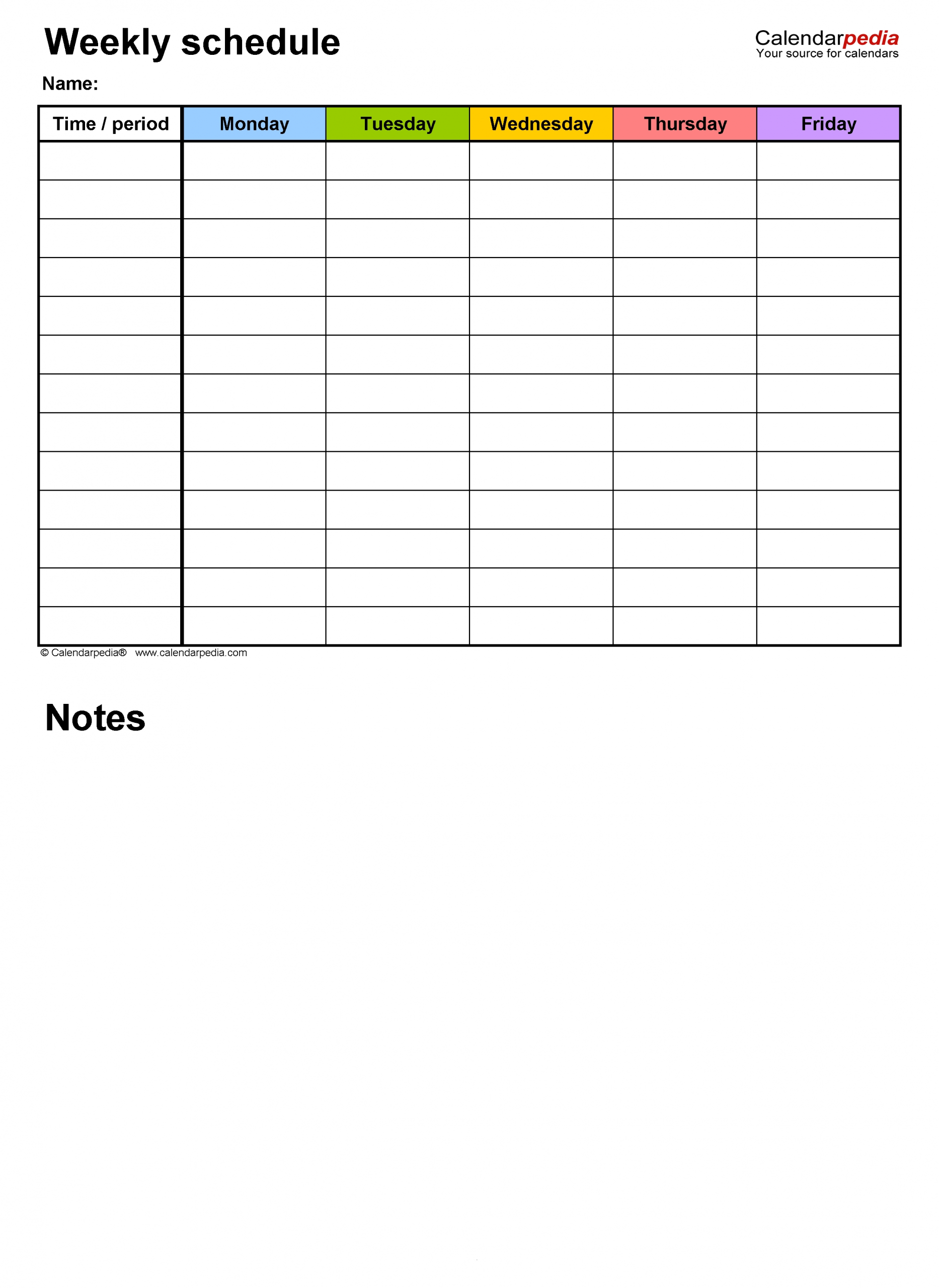 Free Weekly Schedule Templates For Pdf - 18 Templates inside Daily Schedule Printable Template Classroom