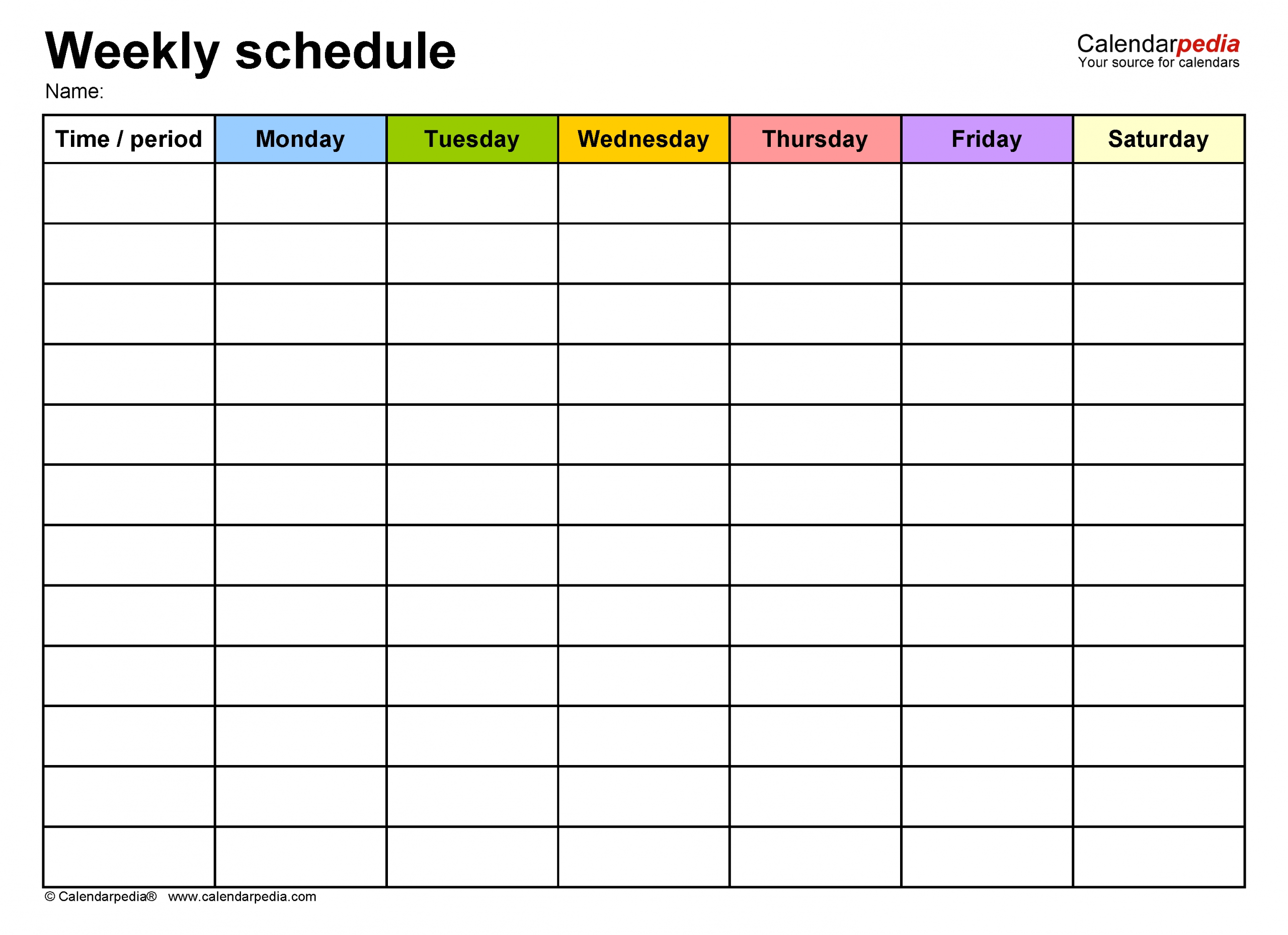 Free Weekly Schedule Templates For Word - 18 Templates pertaining to Weekly Calendar Monday Through Friday