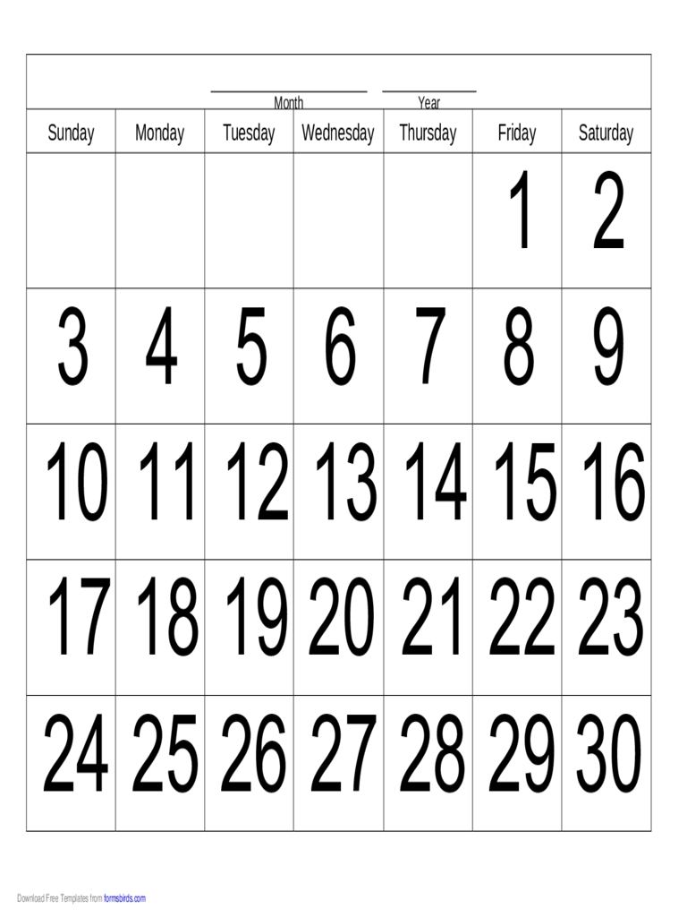 Handwriting Calendar - 30 Day - Friday - Edit, Fill, Sign