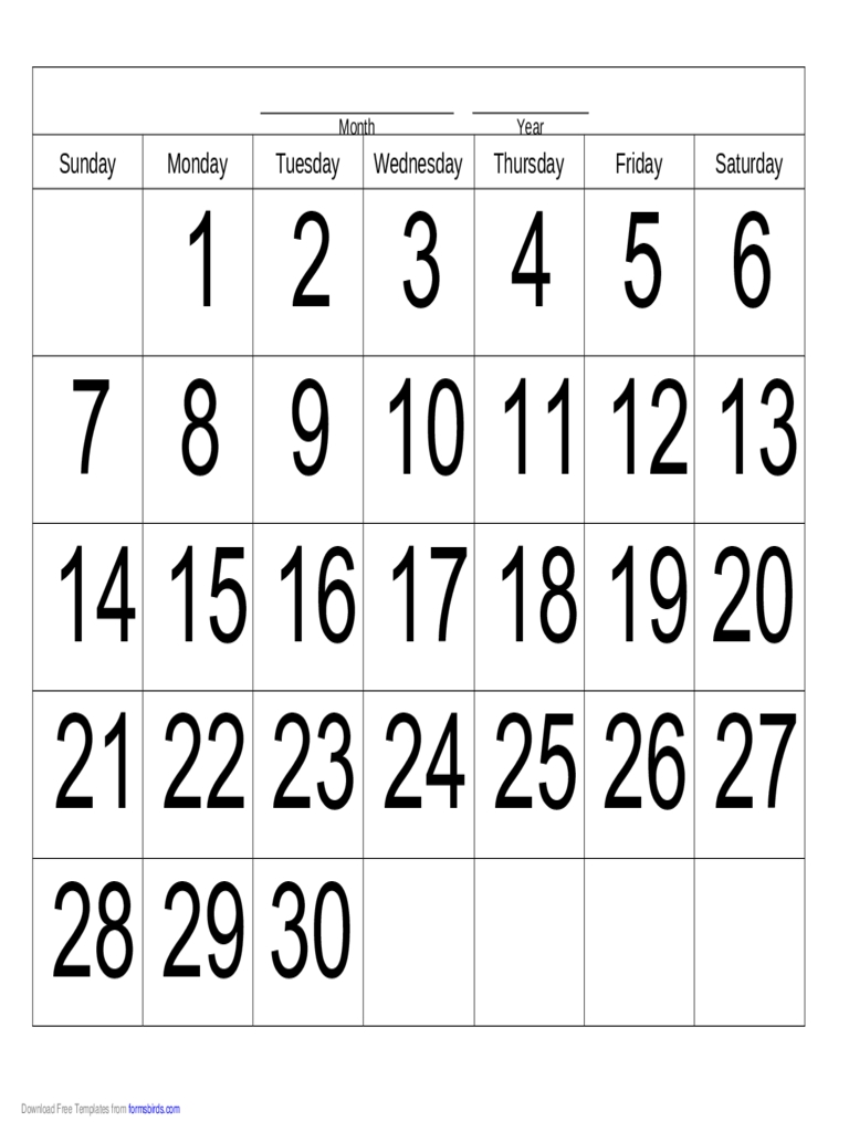 Handwriting Calendar - 30 Day - Monday - Edit, Fill, Sign