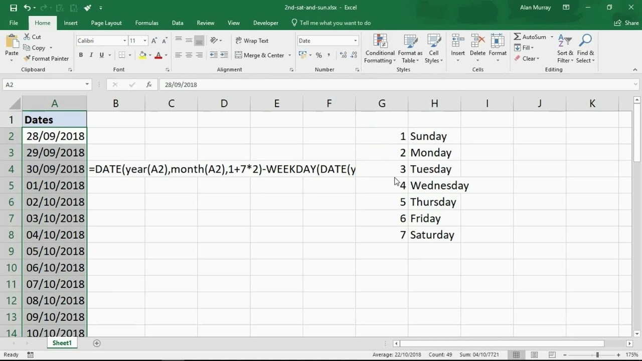 Highlight The 2Nd Saturday And Sunday Of Any Given Month - Excel Trick