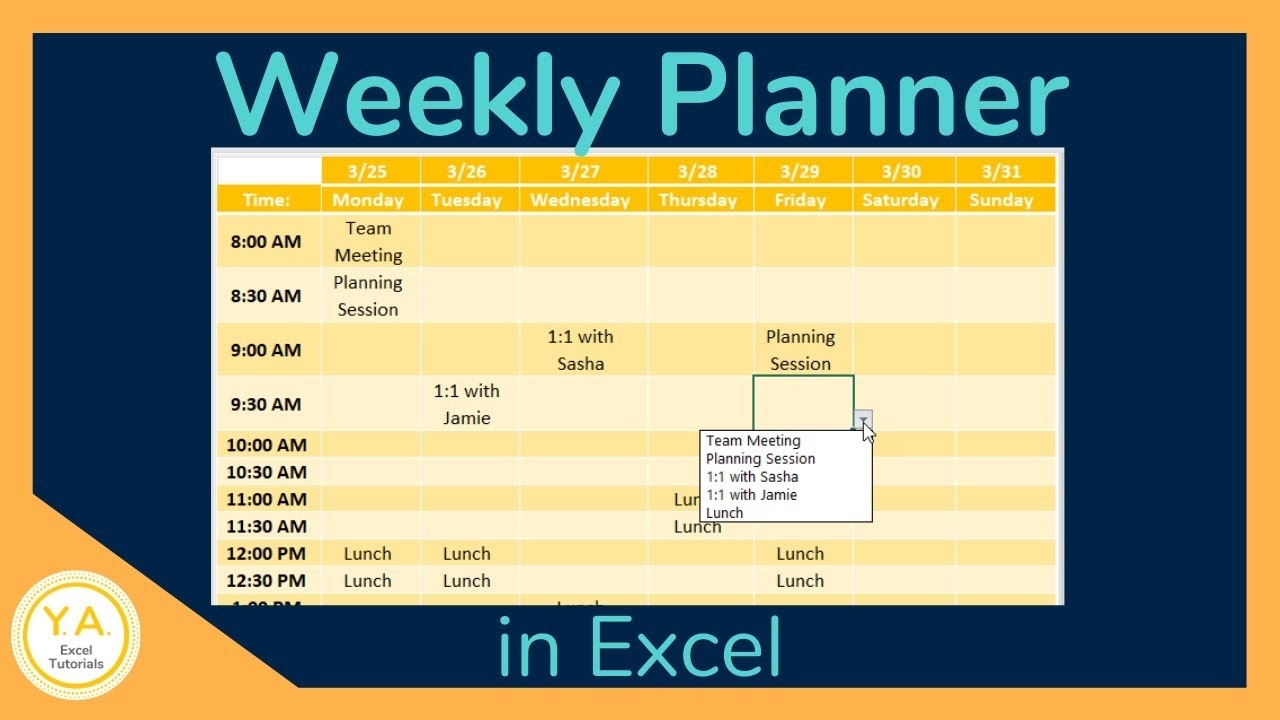 How To Make A Weekly Schedule In Excel - Tutorial