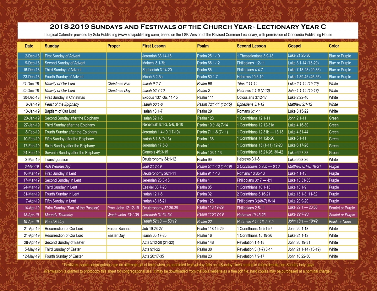 Liturgical Calendar 2019 2020 Catholic - Calendar pertaining to The Year 2020 Liturgical Calendar