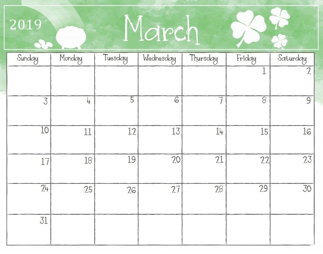 March 2019 Calendar Printable Free | Calendar March pertaining to Free Kindergarten Calendar Template 2019