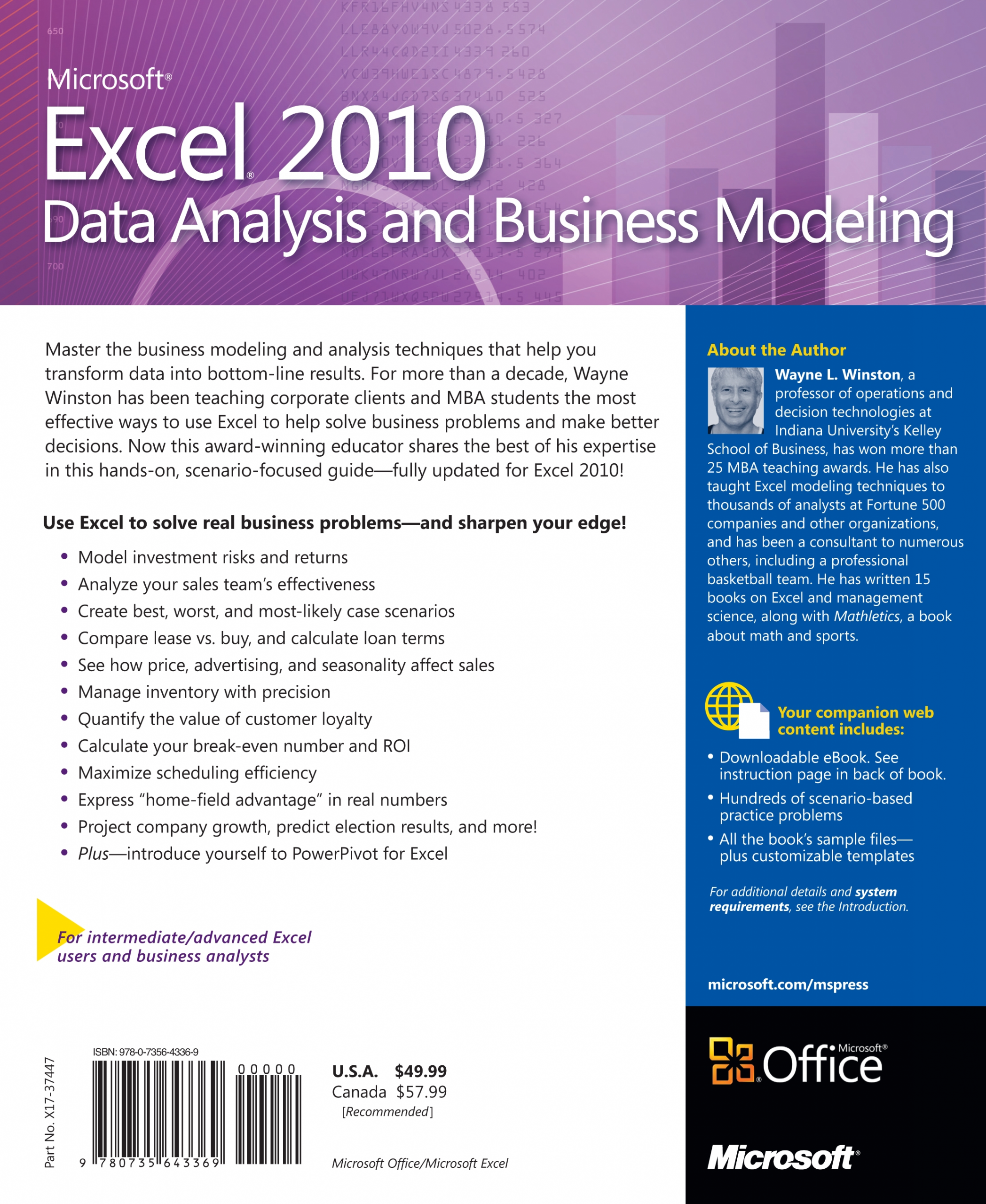 Microsoft® Excel 2010 Data Analysis And Business Modeling