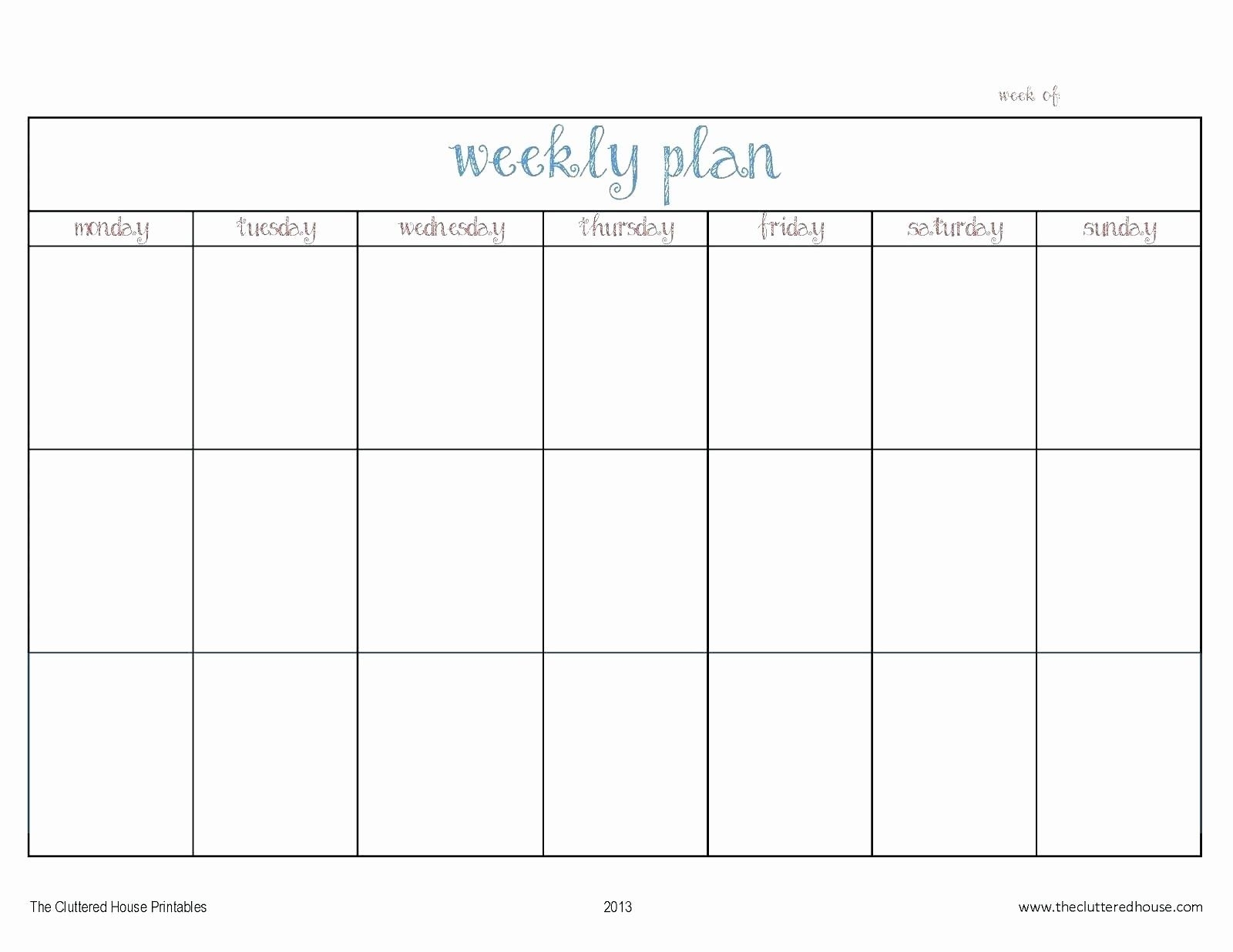 Monday Through Friday Schedule Template Unique Week Calendar in Weekly Calendar Monday Through Friday