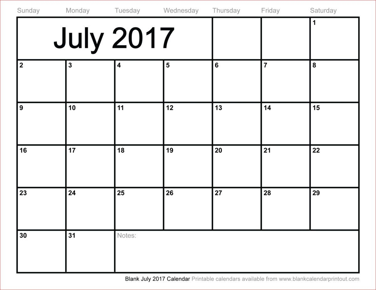 Month At A Glance Blank Calendar Template