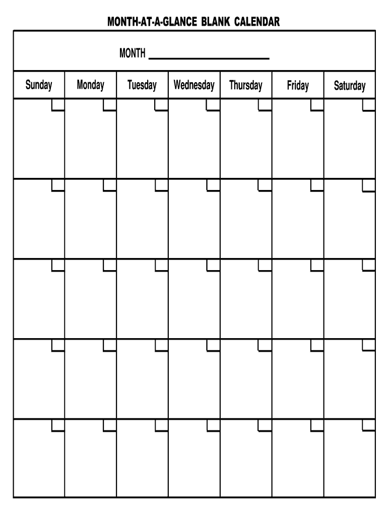Month At A Glance Template - Fill Out And Sign Printable Pdf Template |  Signnow