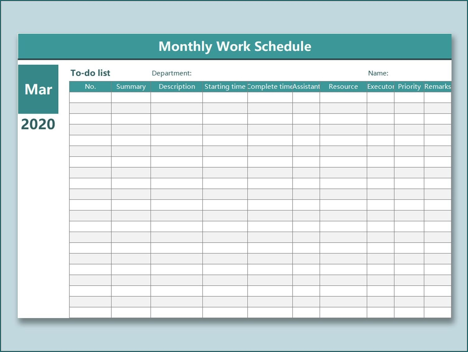 Monthly Employee Shift Schedule Template ~ Addictionary