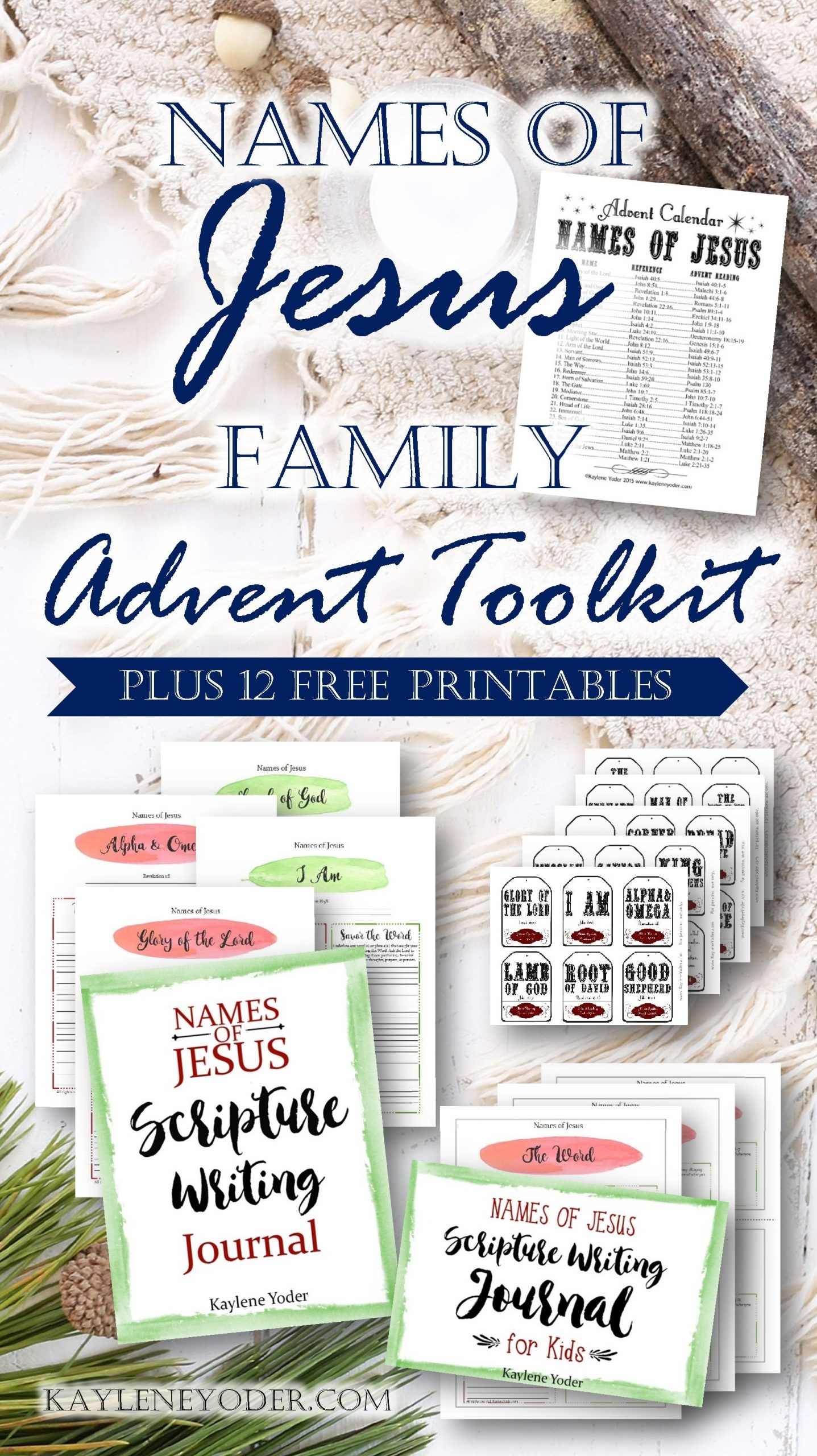 Names Of Jesus Advent Pack For Your Family! - Kaylene Yoder with Verses For Your Advent Calender