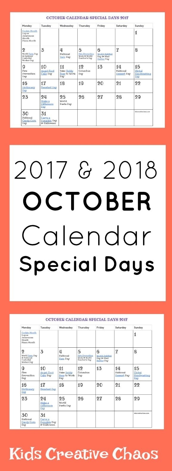October Calendar Of Special Days And Unique Holidays For inside Spec Ial Days In 2020