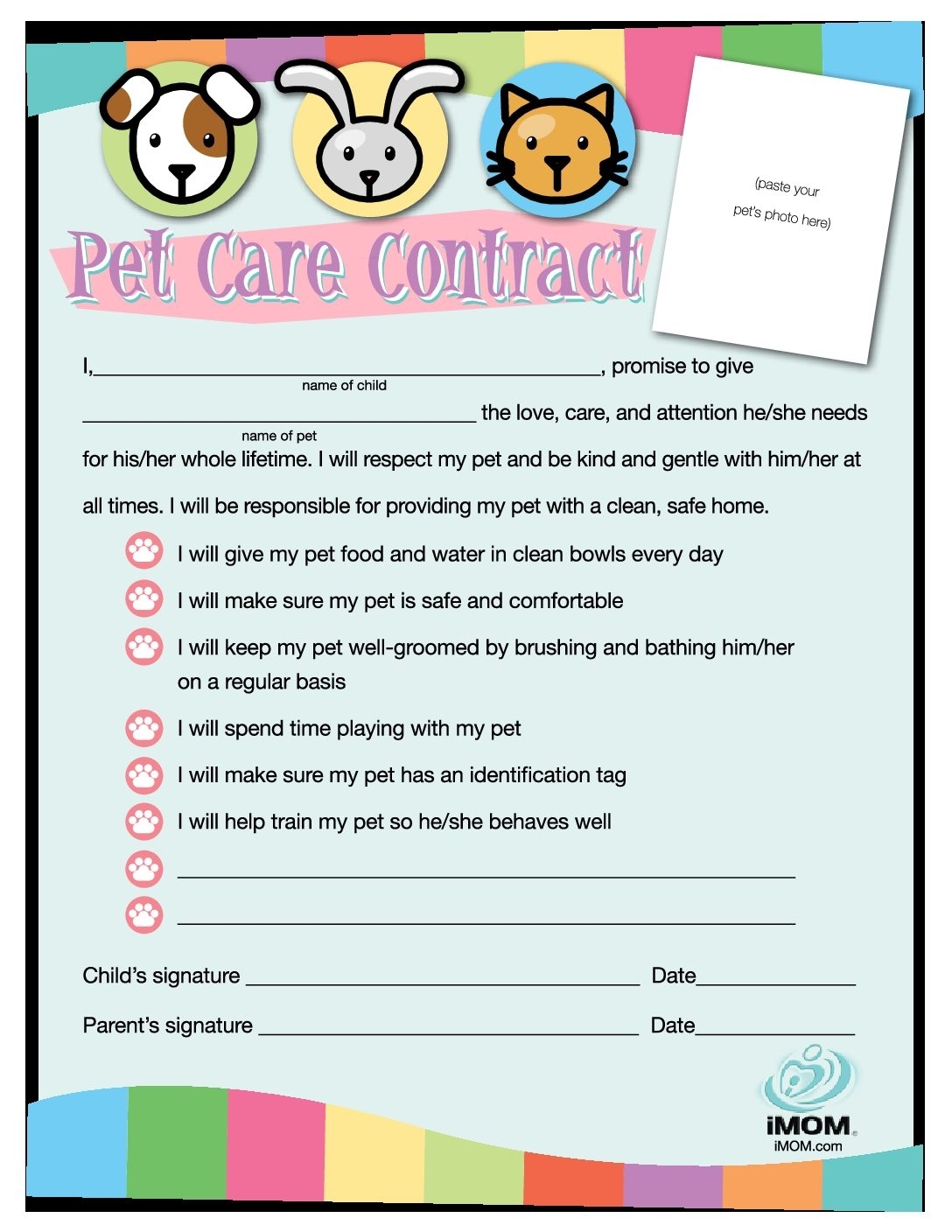 Pet Care Contract - Imom
