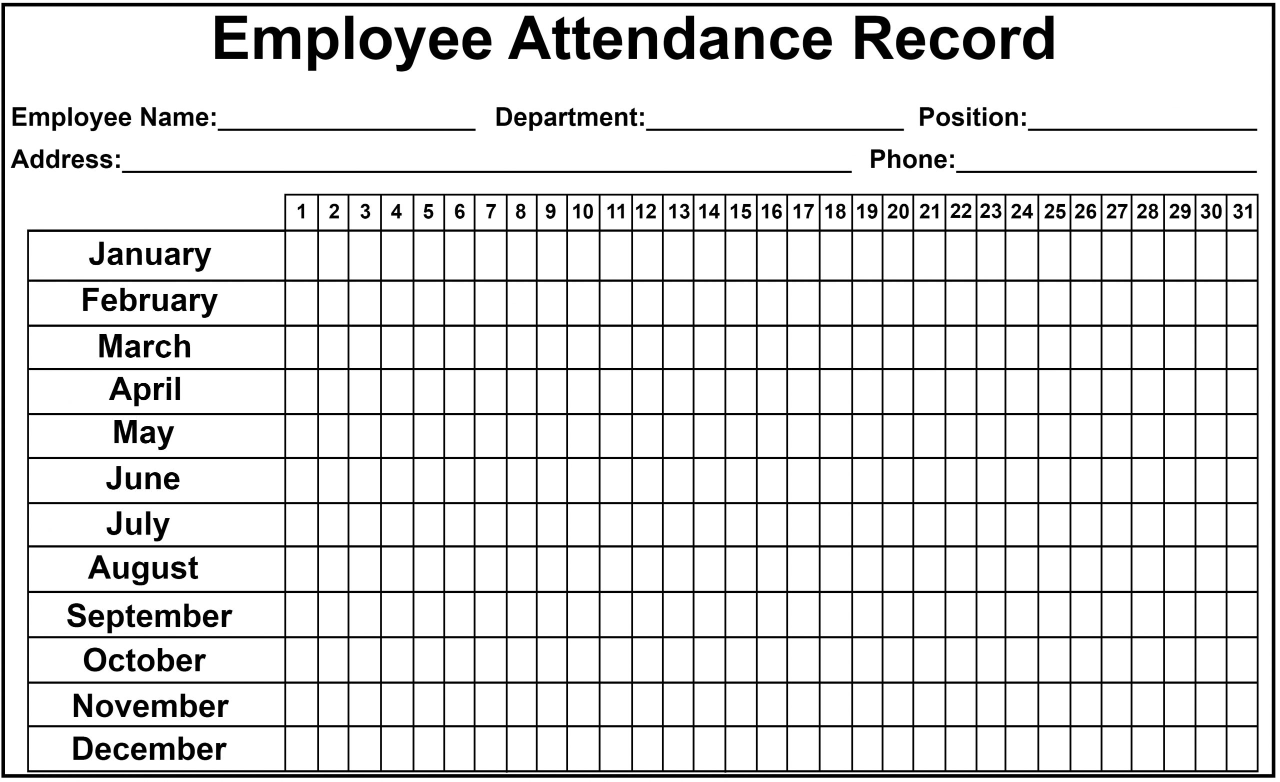 Pin On Employee Attendance Sheet