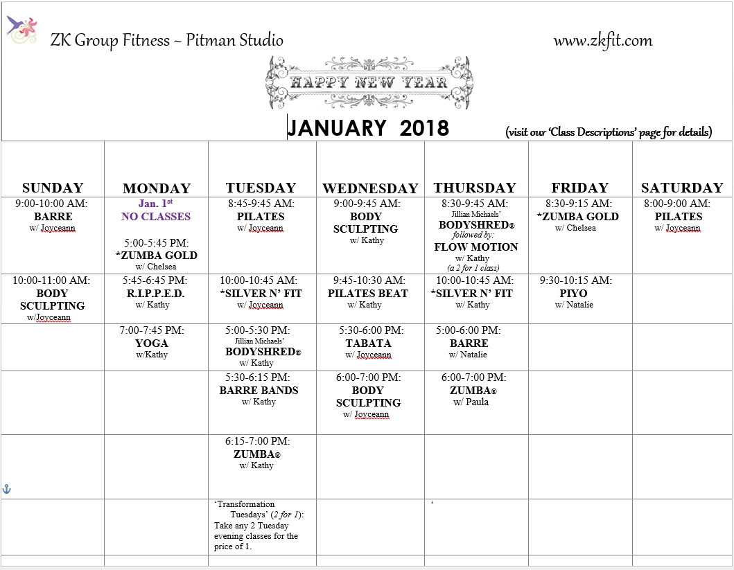 Pitman Schedule Template