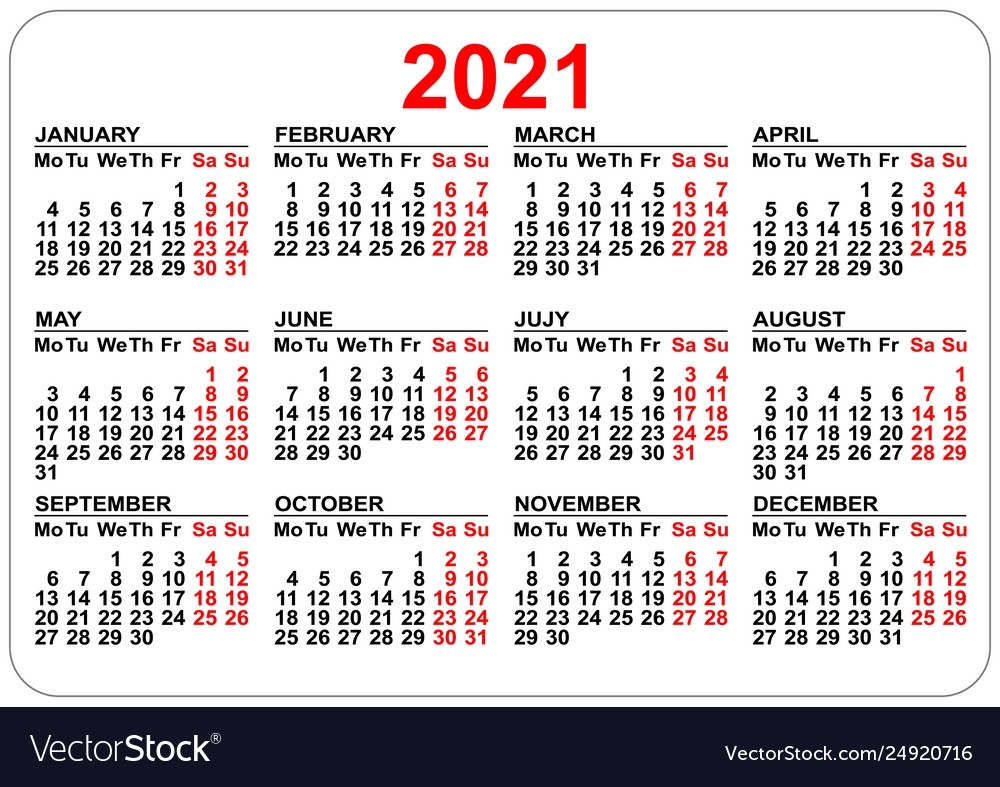 2021 Printable Pocket Calendar Free