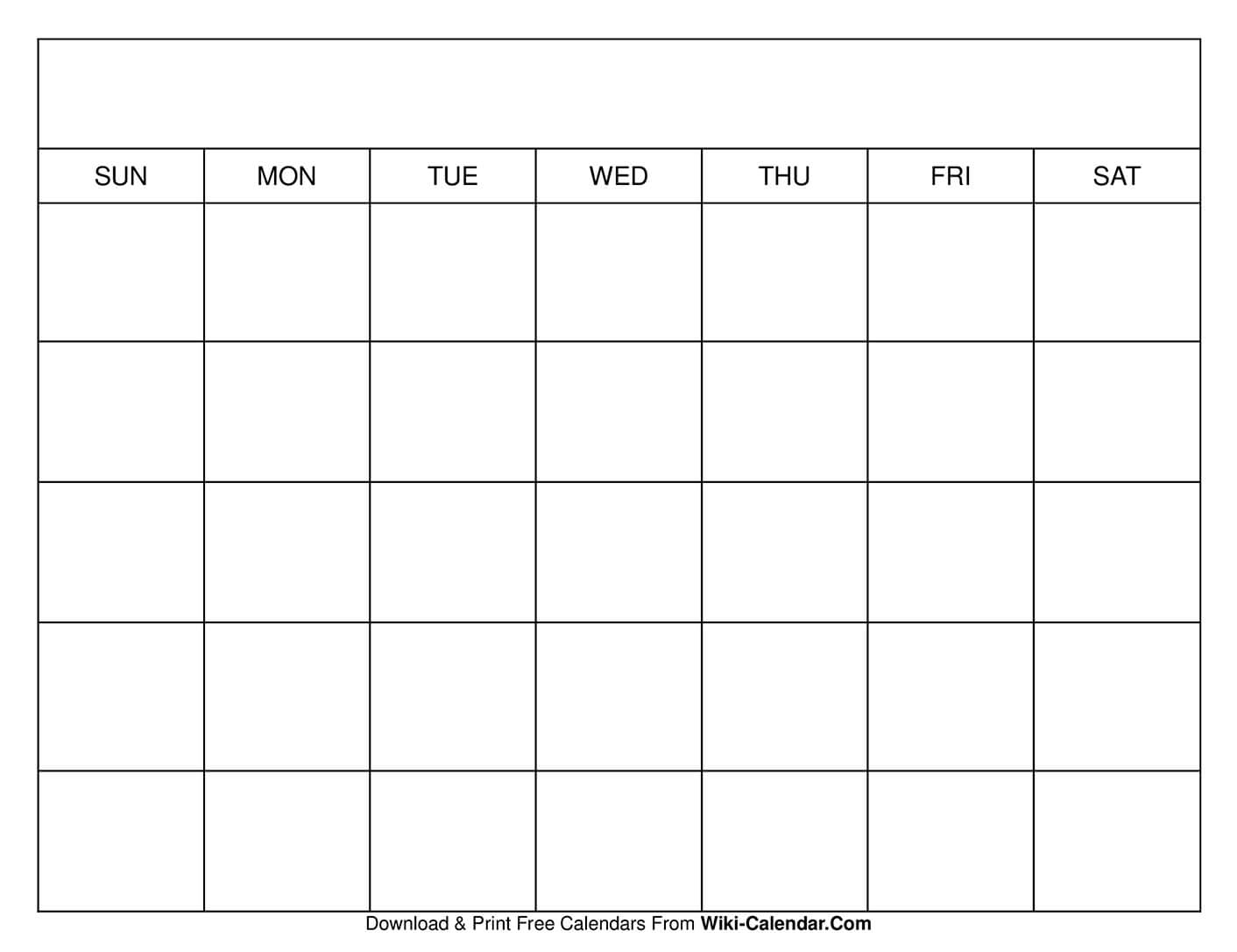 Free Printable Monthly Calendar No Download