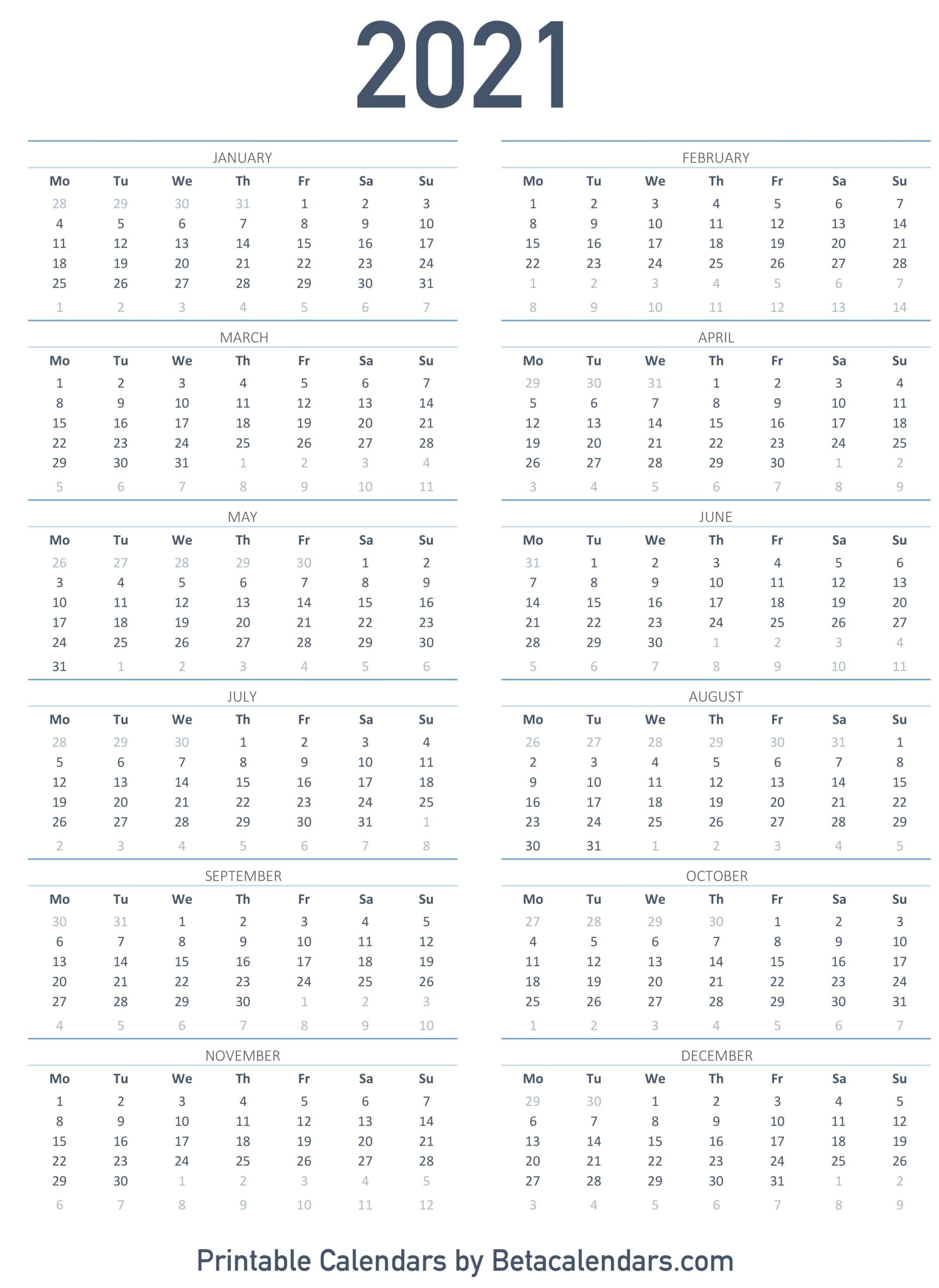 Printable Calendar 2021 | Download &amp; Print Free Blank Calendars