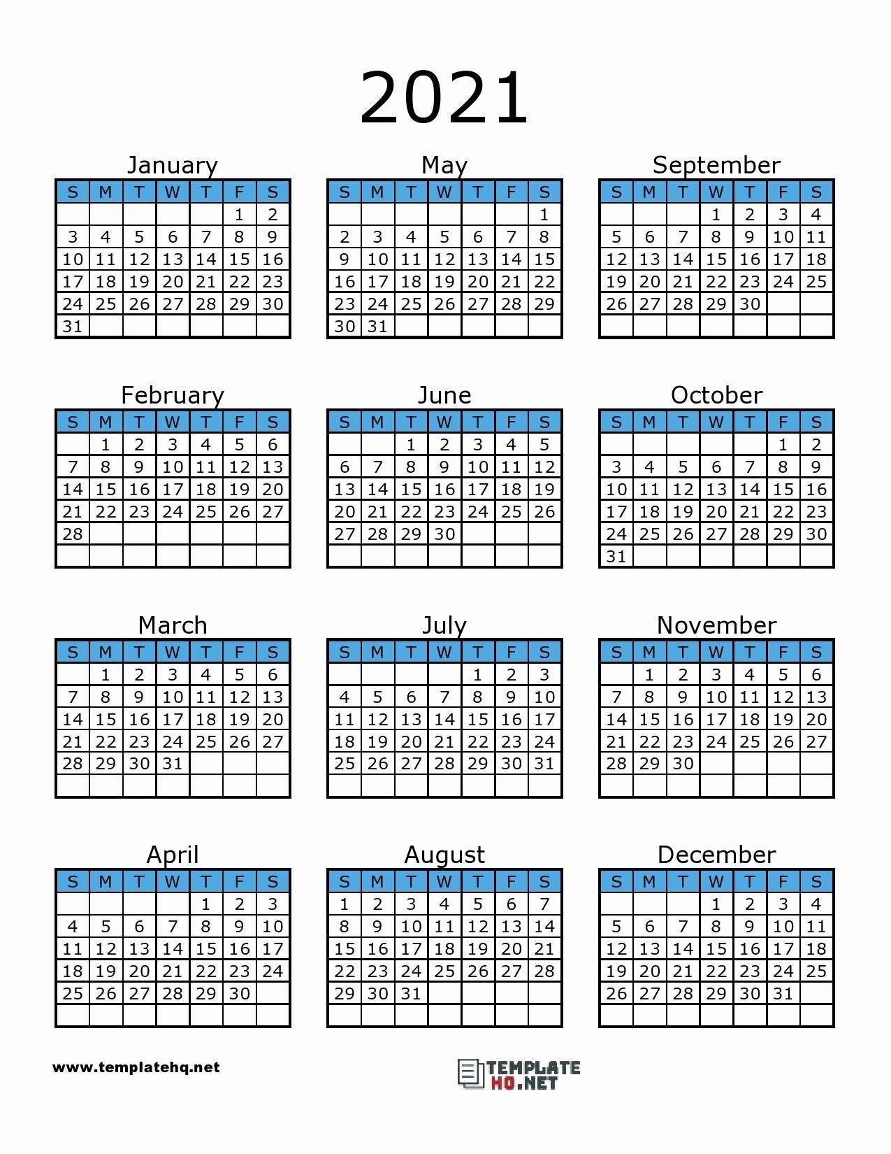 Printable Calendar 2021 In 2020 | Calendar Printables, 2021