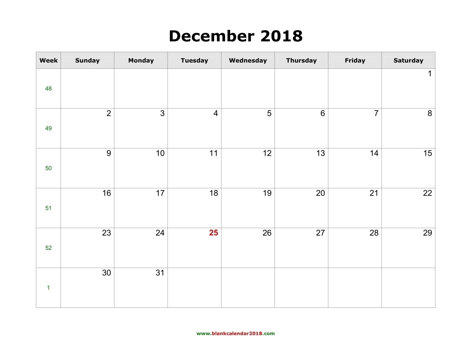 Printable Calendar Large Boxes Landscape In 2020 | Blank