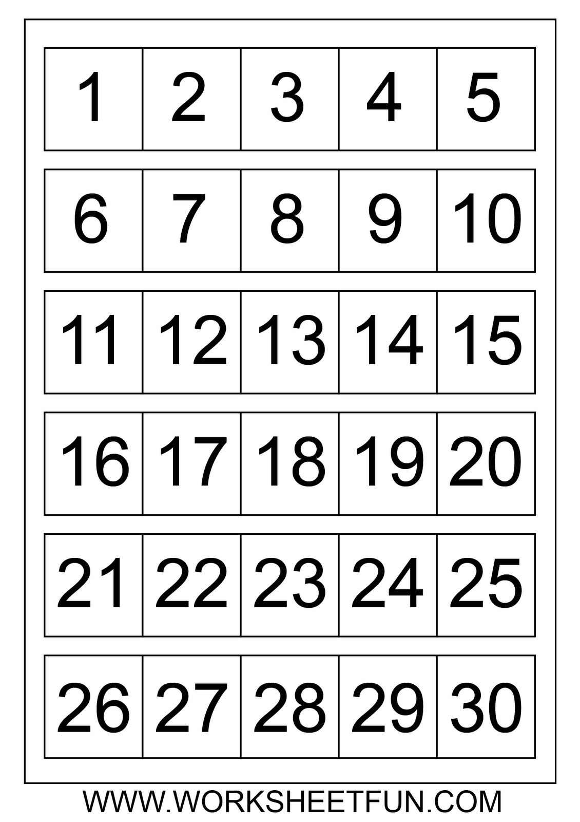 Printable Calendar Numbers 1 31 Free Calendar Printable