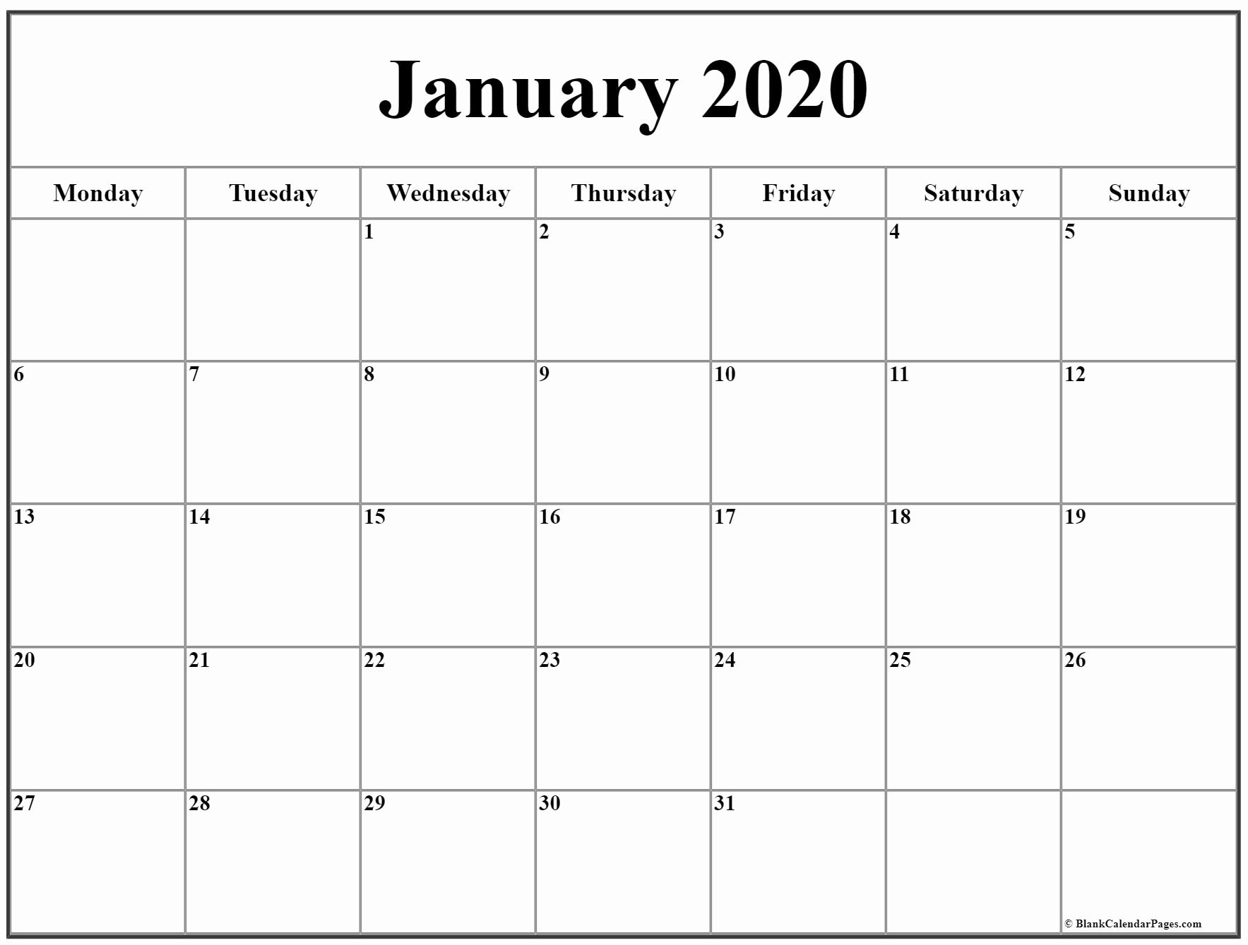 Printable Calendar Starting With Monday In 2020 | Calendar