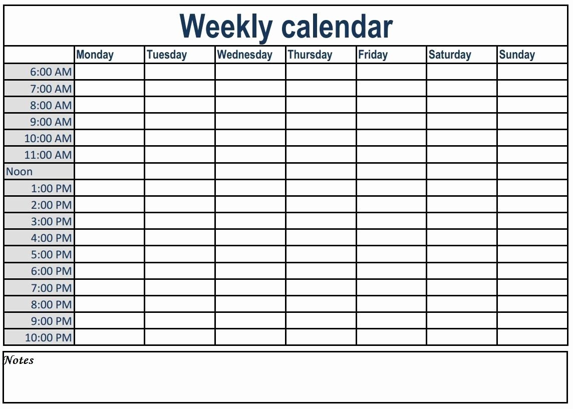 Printable Calendar With Time Slots In 2020 | Weekly Calendar