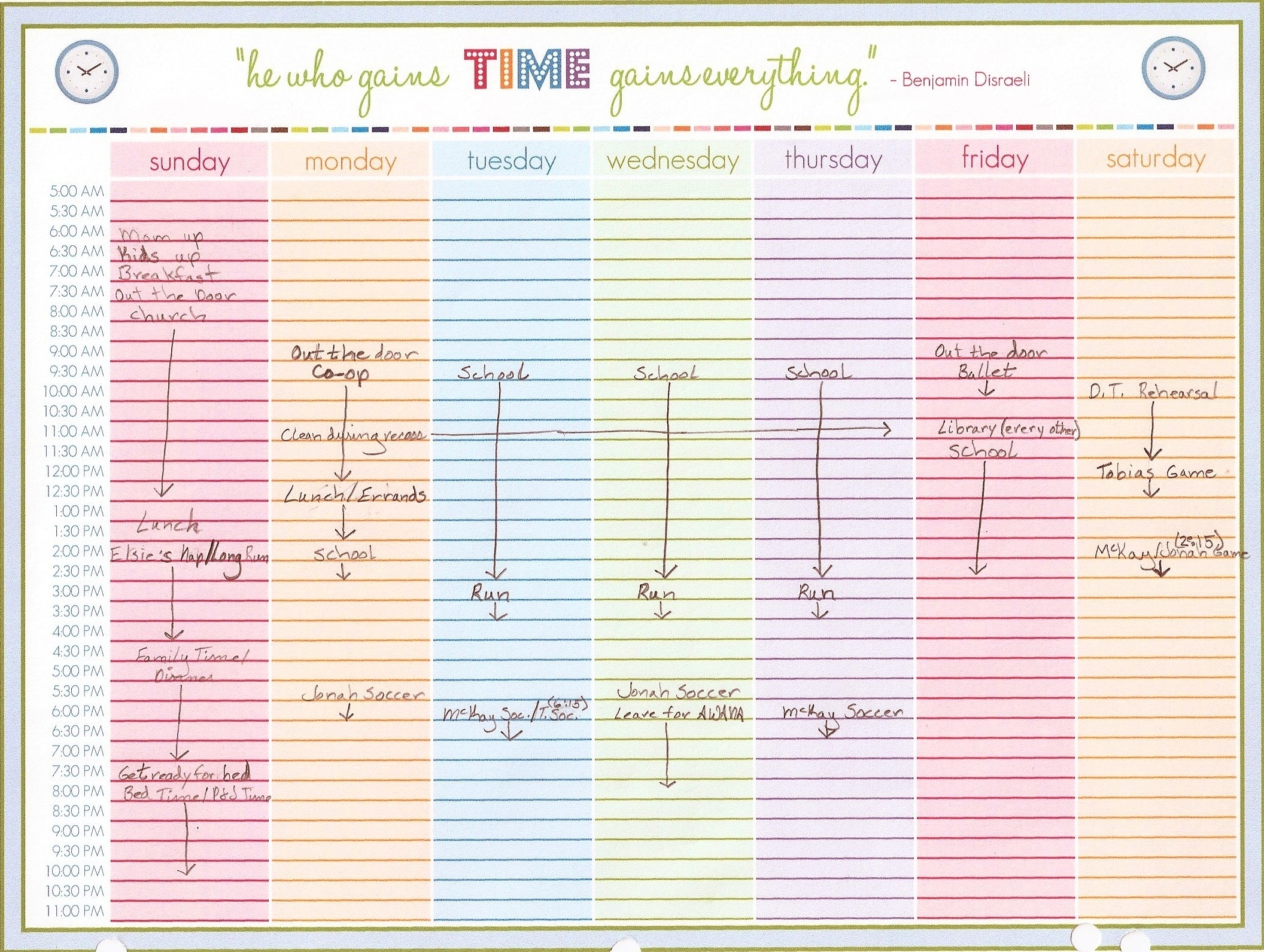 Printable Weekly Calendar Template With Time Slots