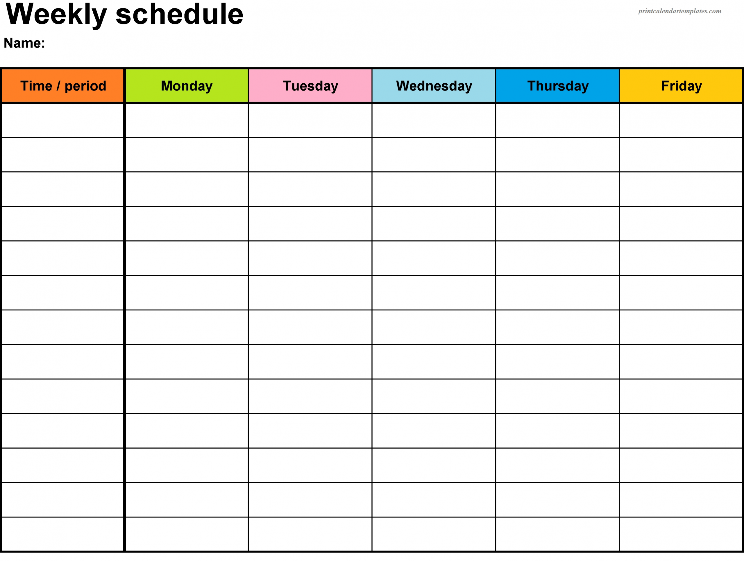 Printable Weekly Planner Template