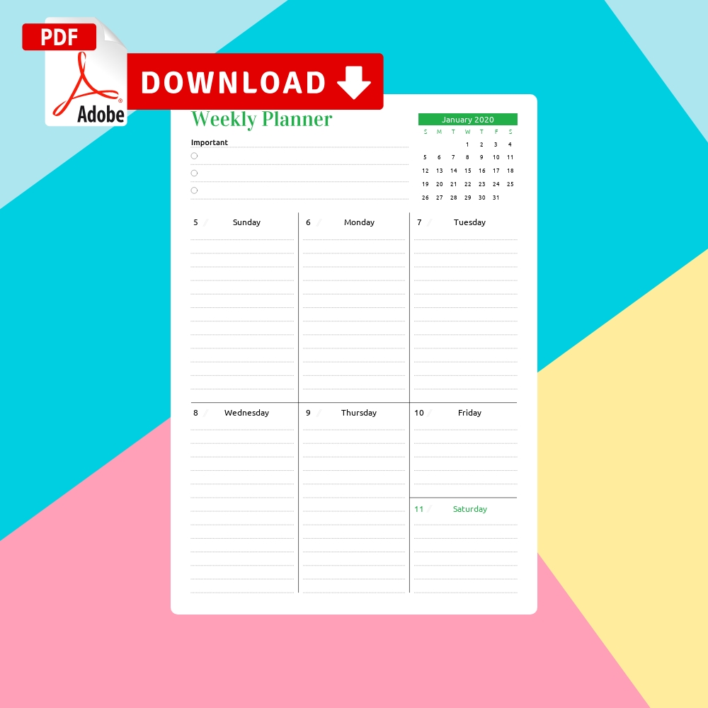 Printable Weekly Planner Templates - Download Pdf