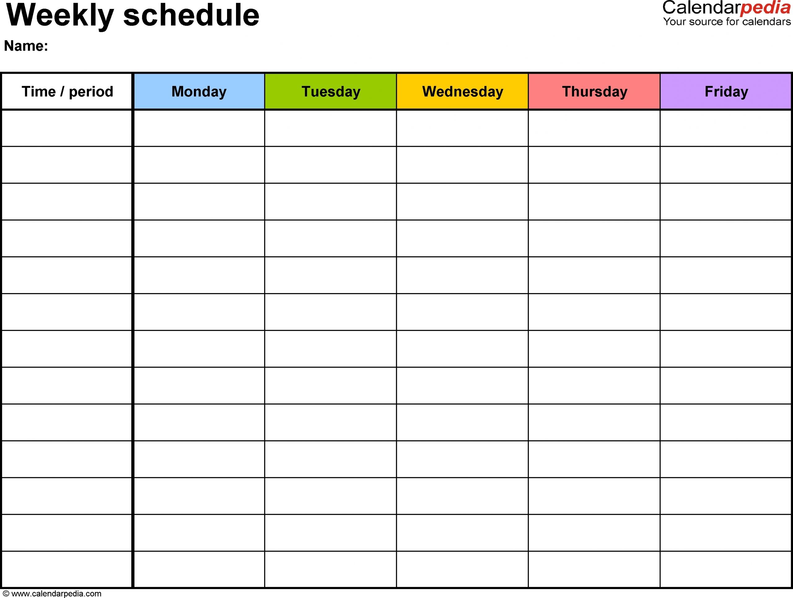Printable Weekly Schedule | Room Surf