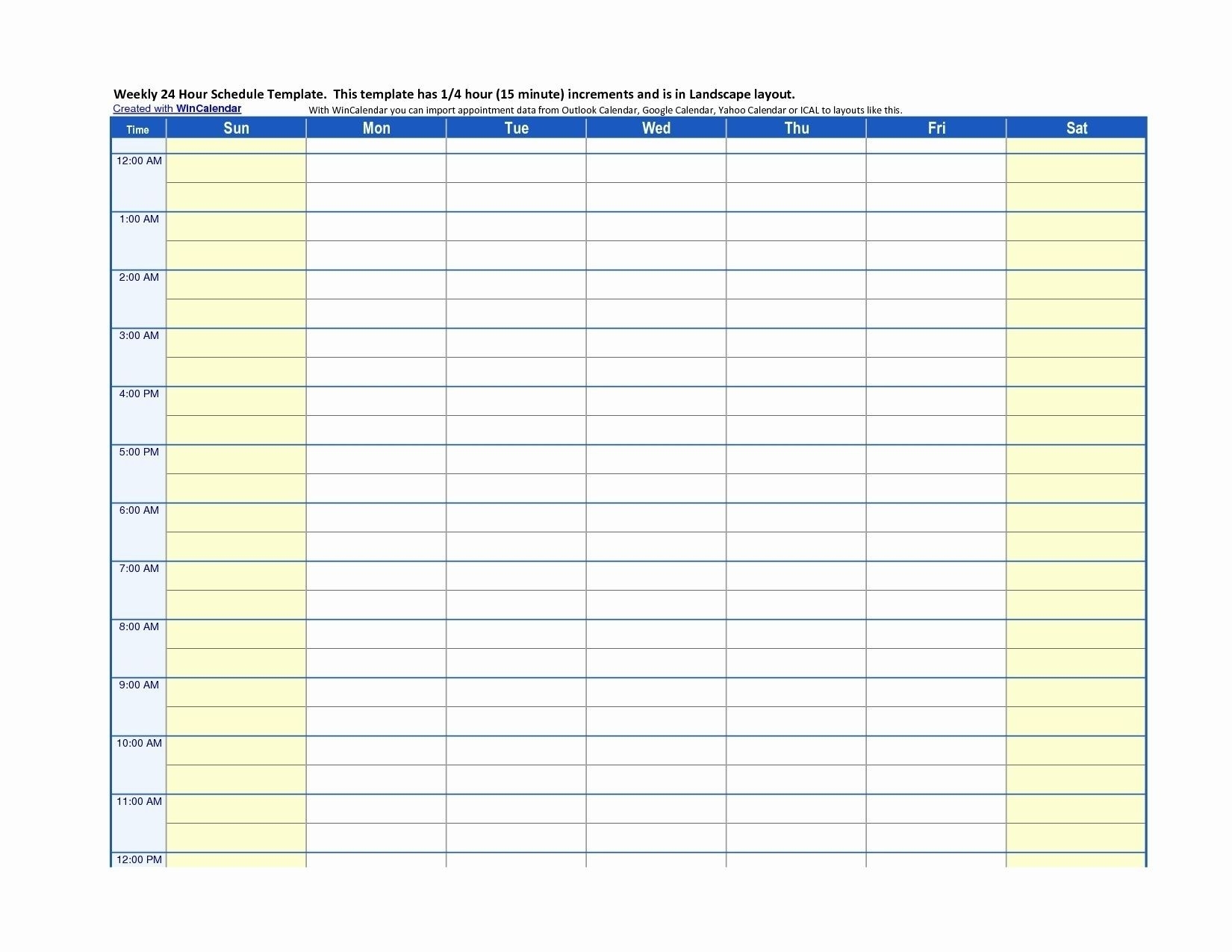 Schedule For The Day In 15 Min Increments In 2020 | Daily