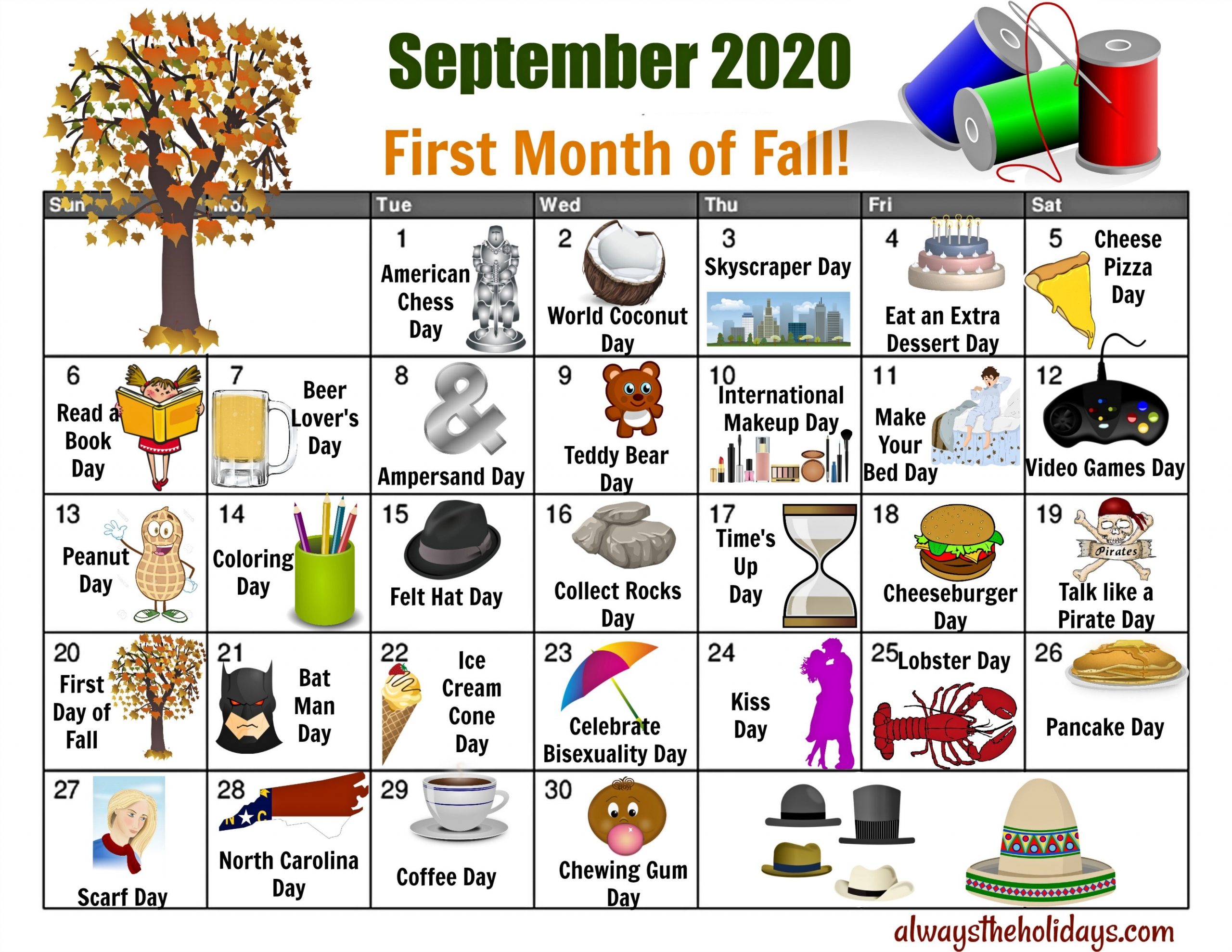 September National Day Calendar - Free Printable Calendars