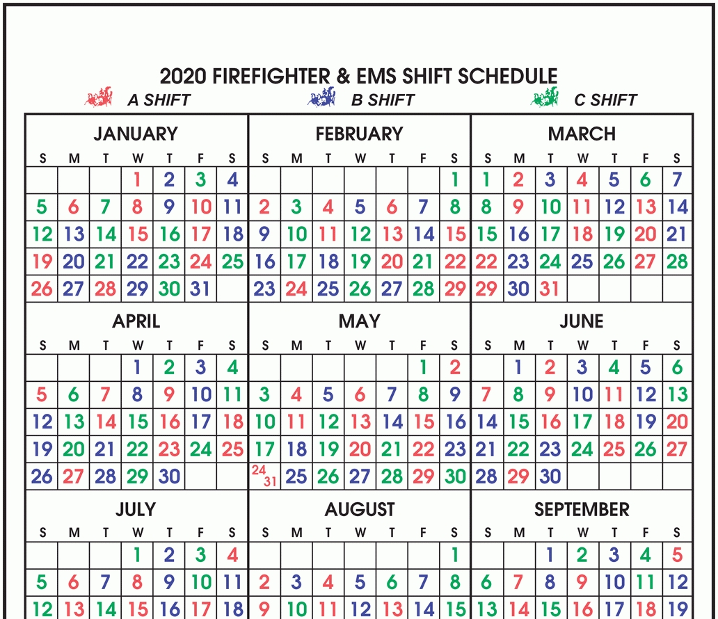 Shift Calendars intended for Firefighter 24 48 Shift 2020 Calendar