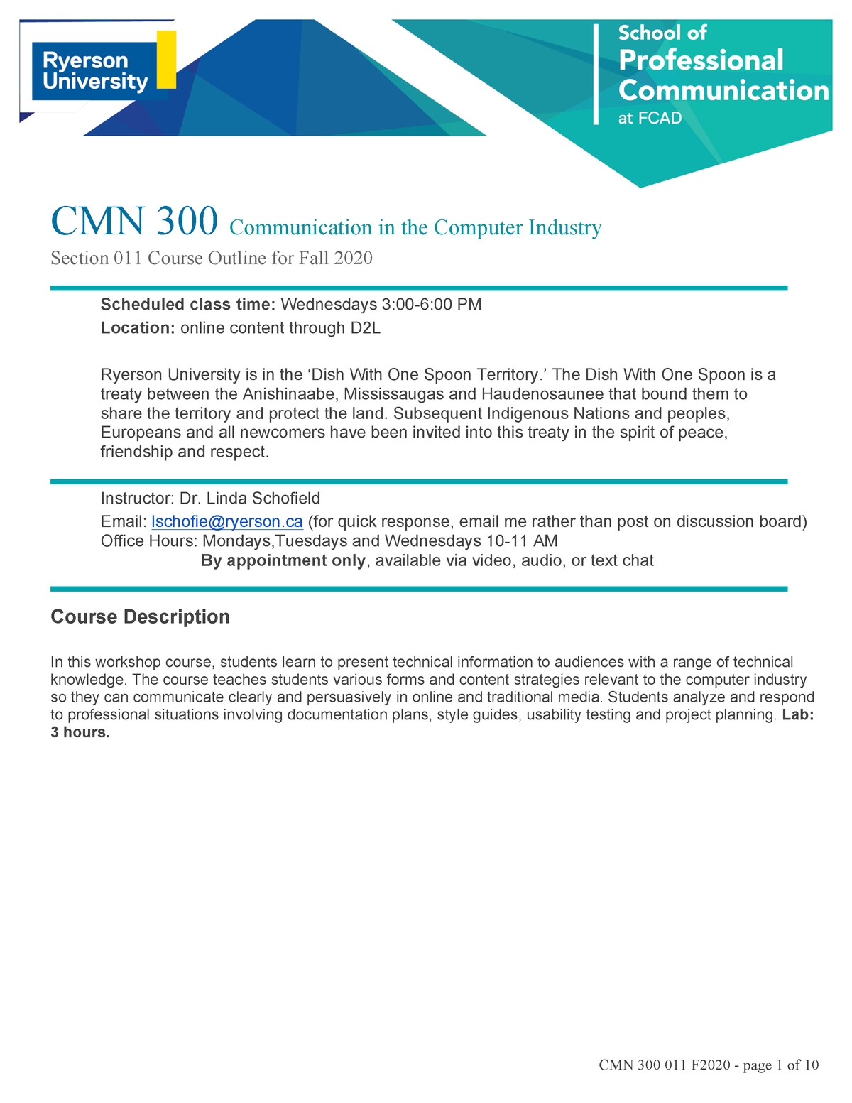 Syllabus (Fall2020) - Cmn 300 - Studocu