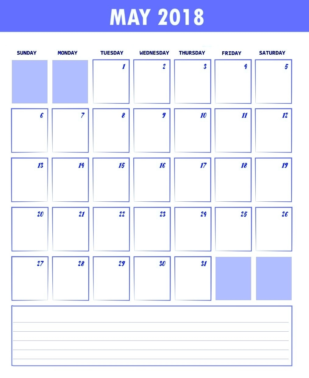 Unique Waterproof Printable Calendar | Free Printable