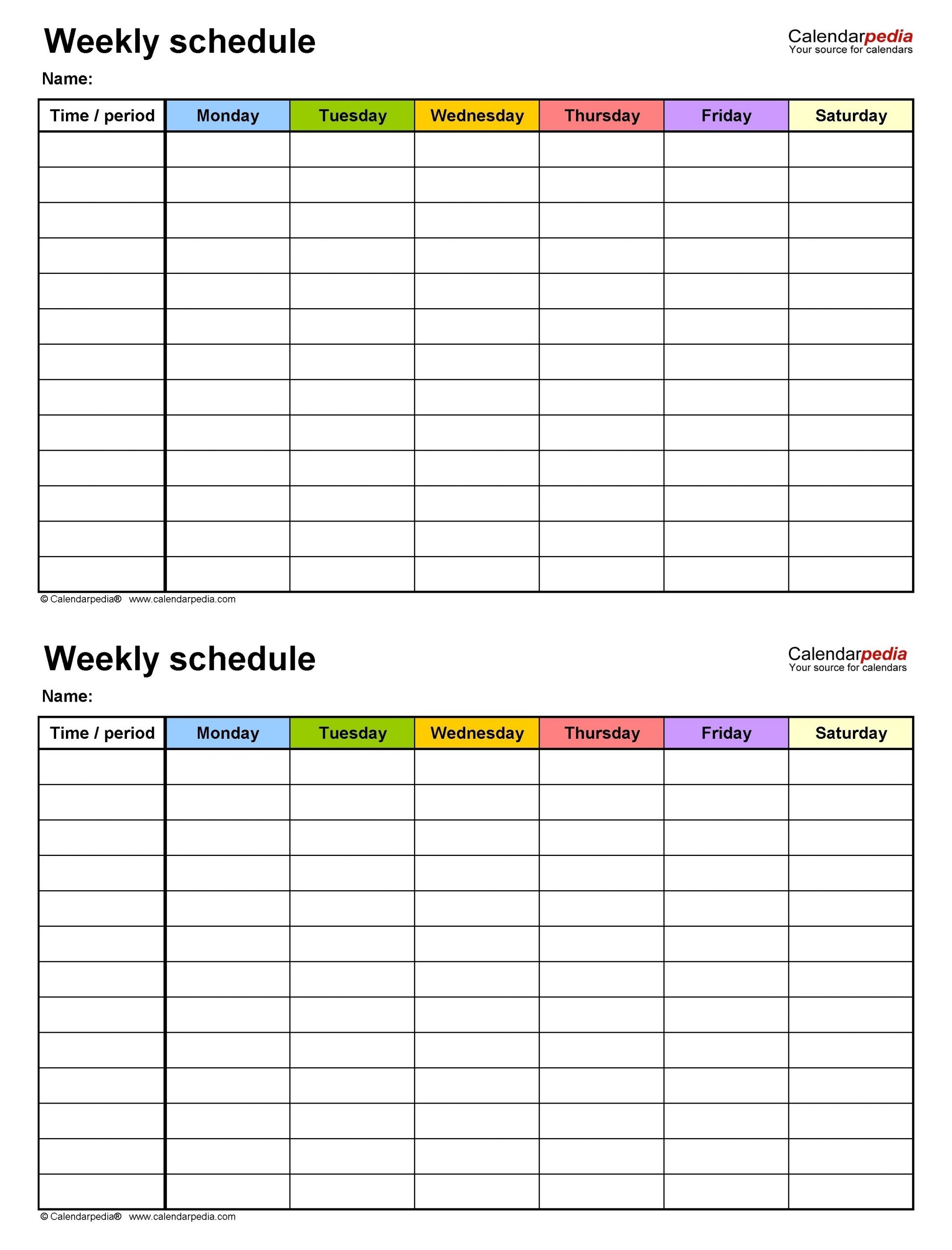 Universal Monday To Friday 9-5 Template In 2020 | Excel