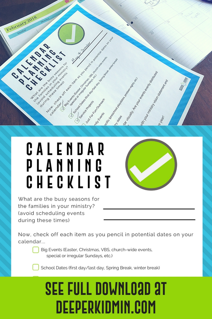 Use This Checklist To Make A Balanced Ministry Calendar And in How To Make A Children Church Year Calendar