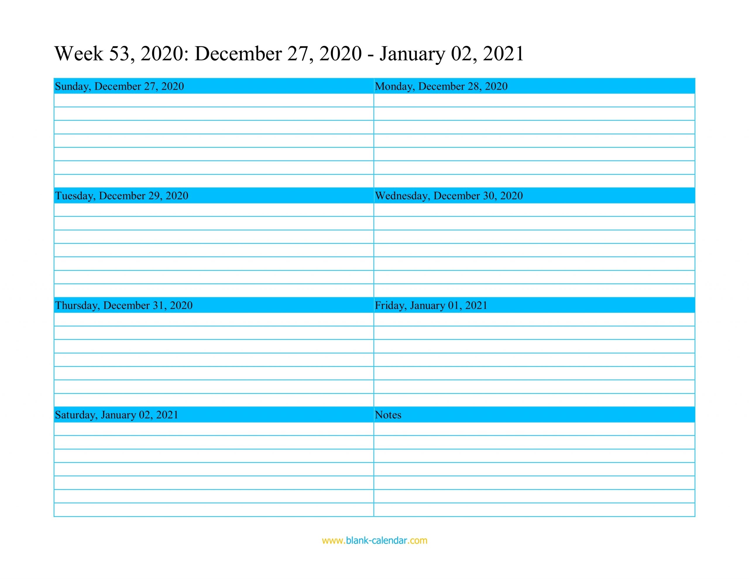 Weekly Calendar 2021 (Word, Excel, Pdf)