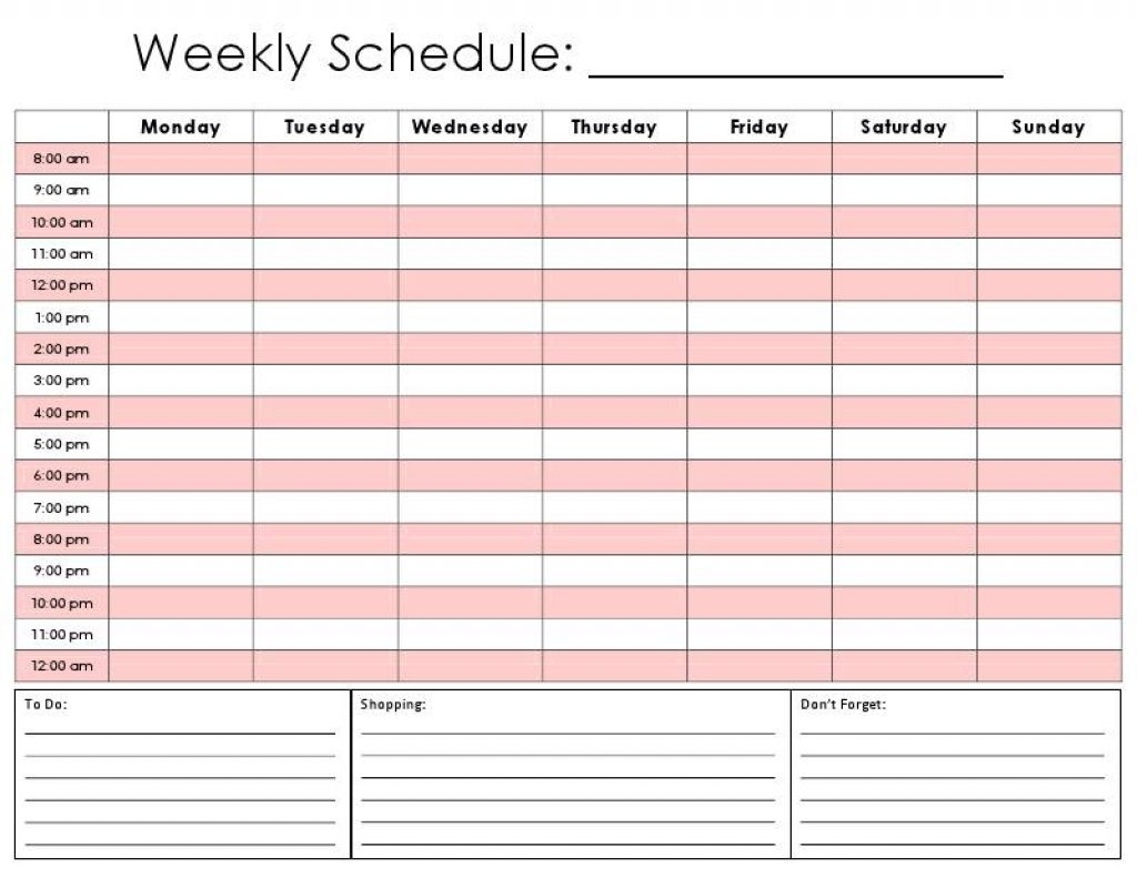 Weekly Calendarhour – Calendar Printable Week