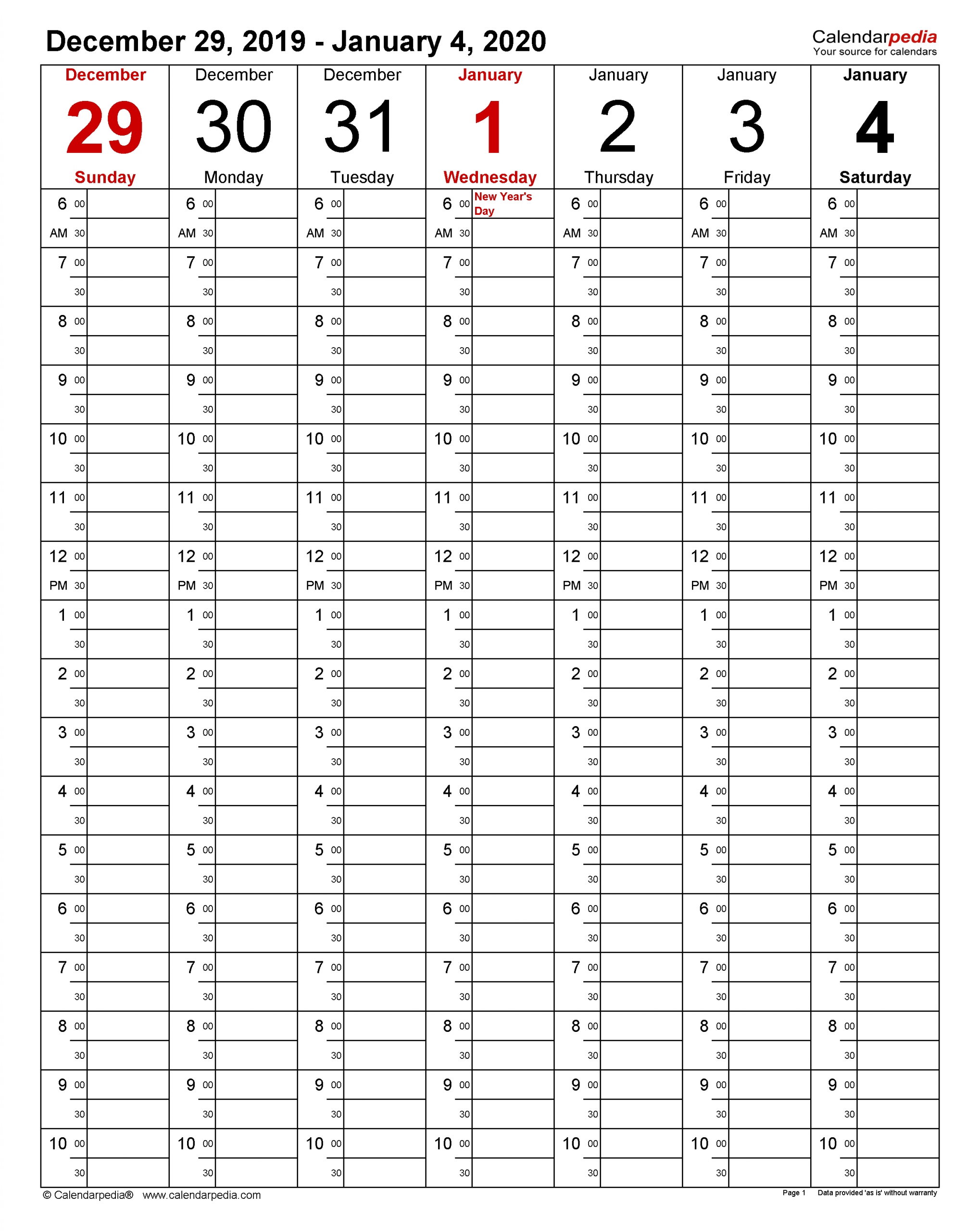 Week Wise Calendar